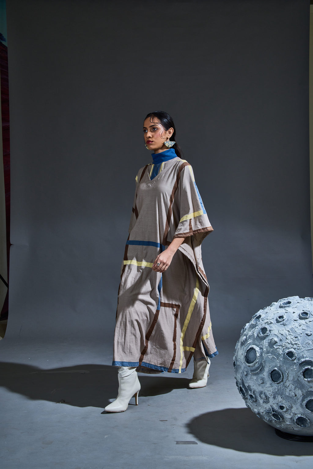 Crater Stormy Grey Dress with Kaftan (Set of 2)