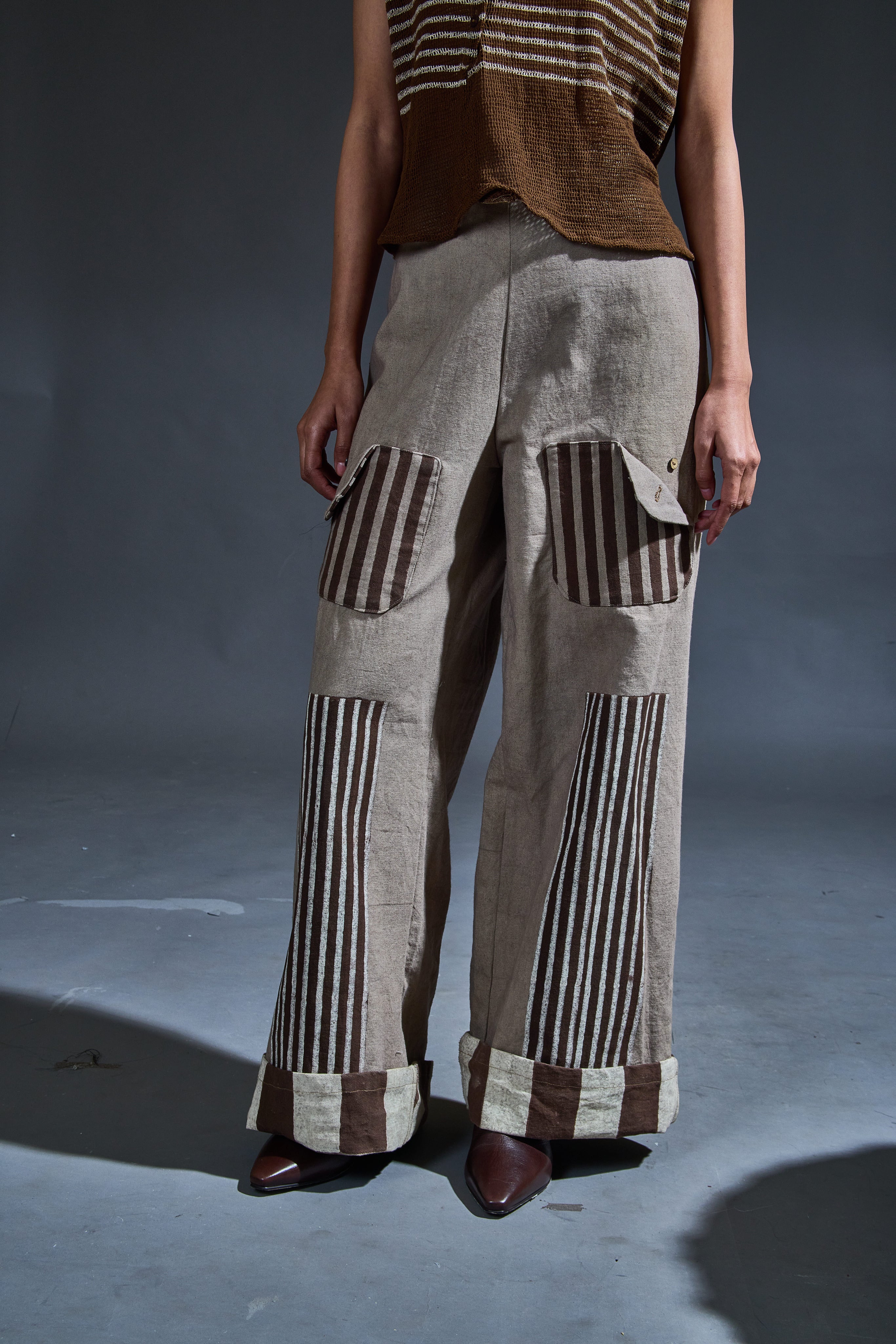 Crater Brown Mesh Crop Top Coordinate (Set of 2)