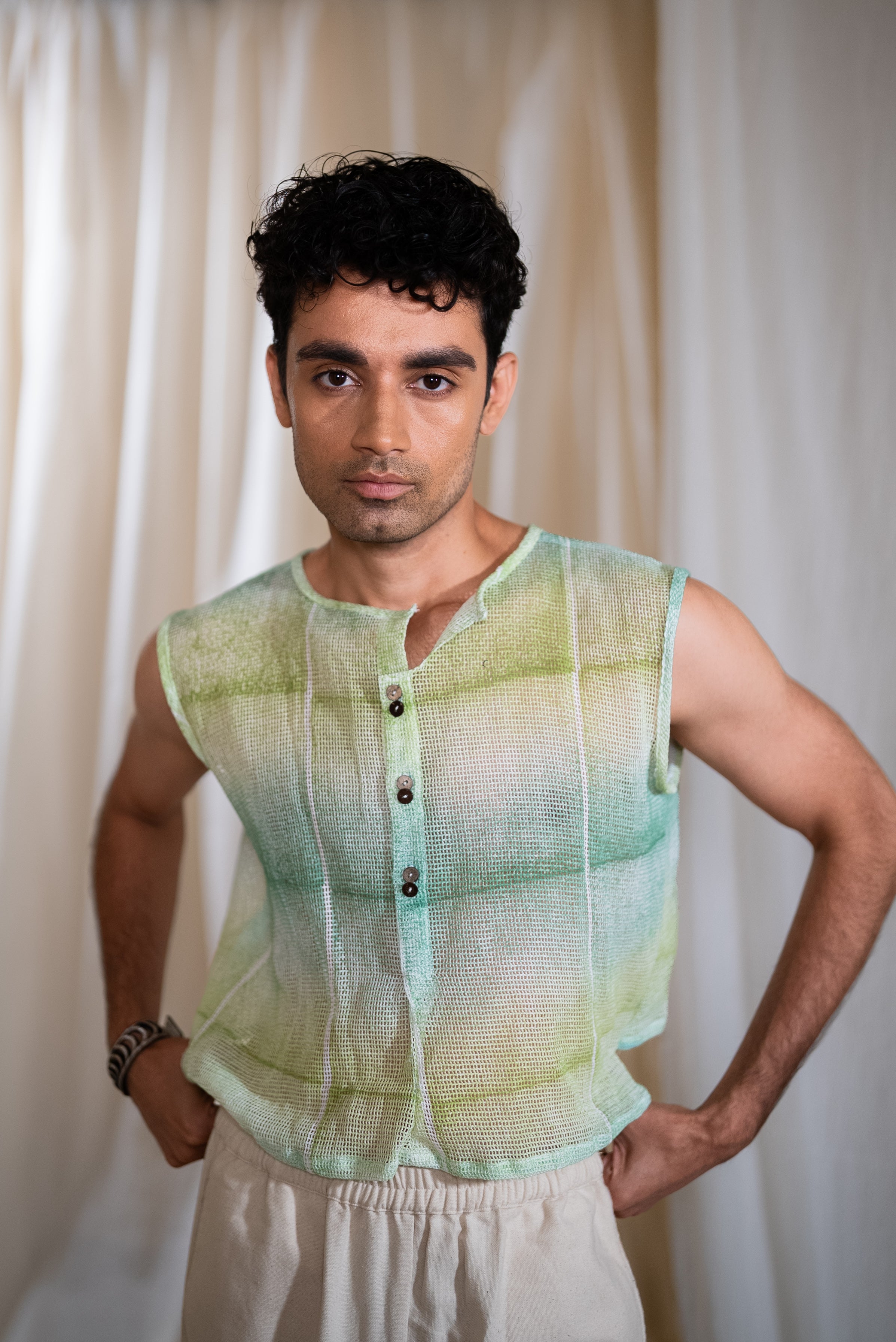 MARINA Man Mesh aqua Top