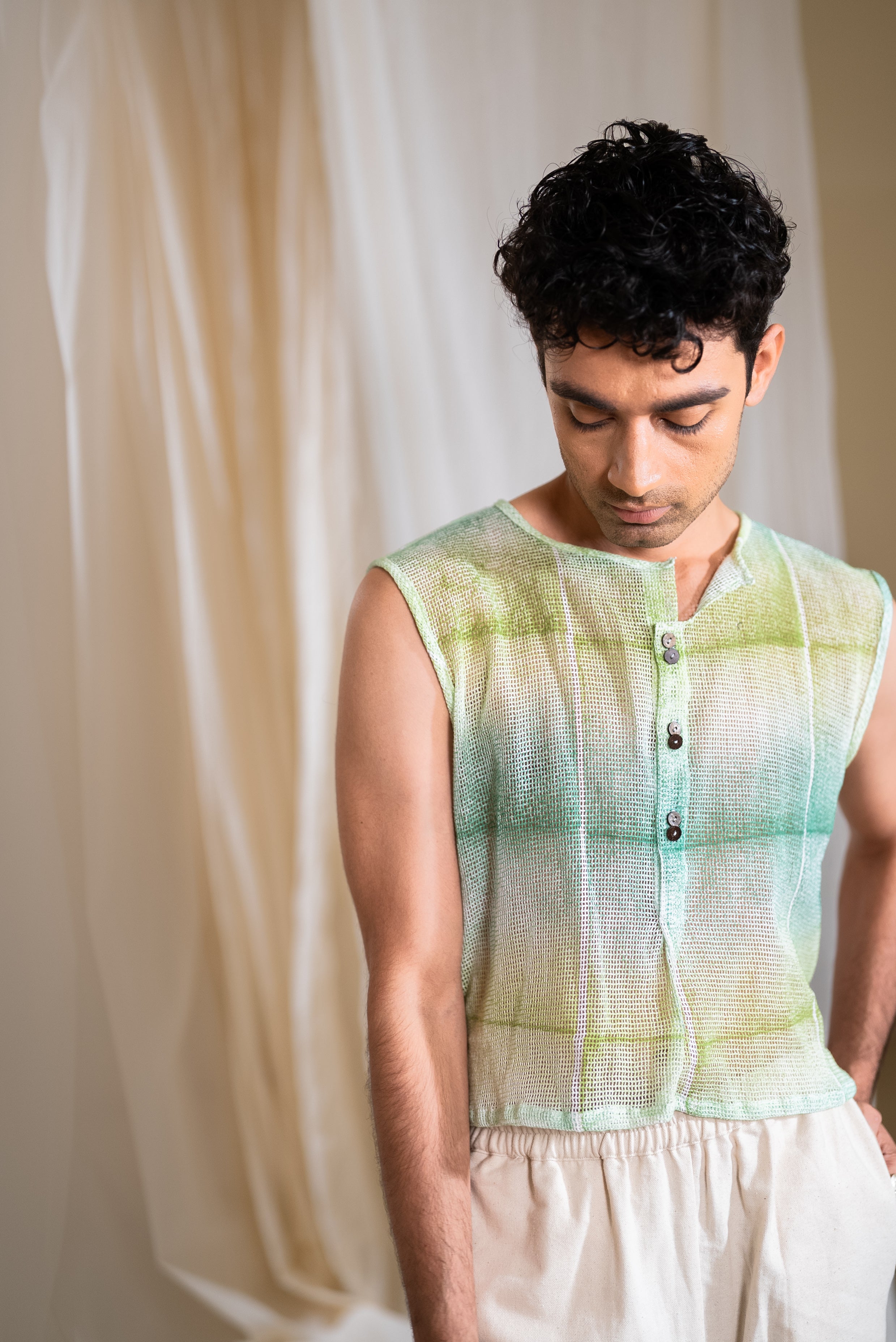 MARINA Man Mesh aqua Top