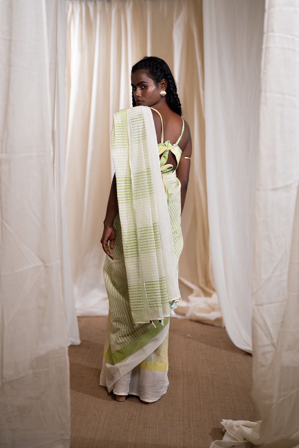 MARINA lagoon cotton saree with blouse