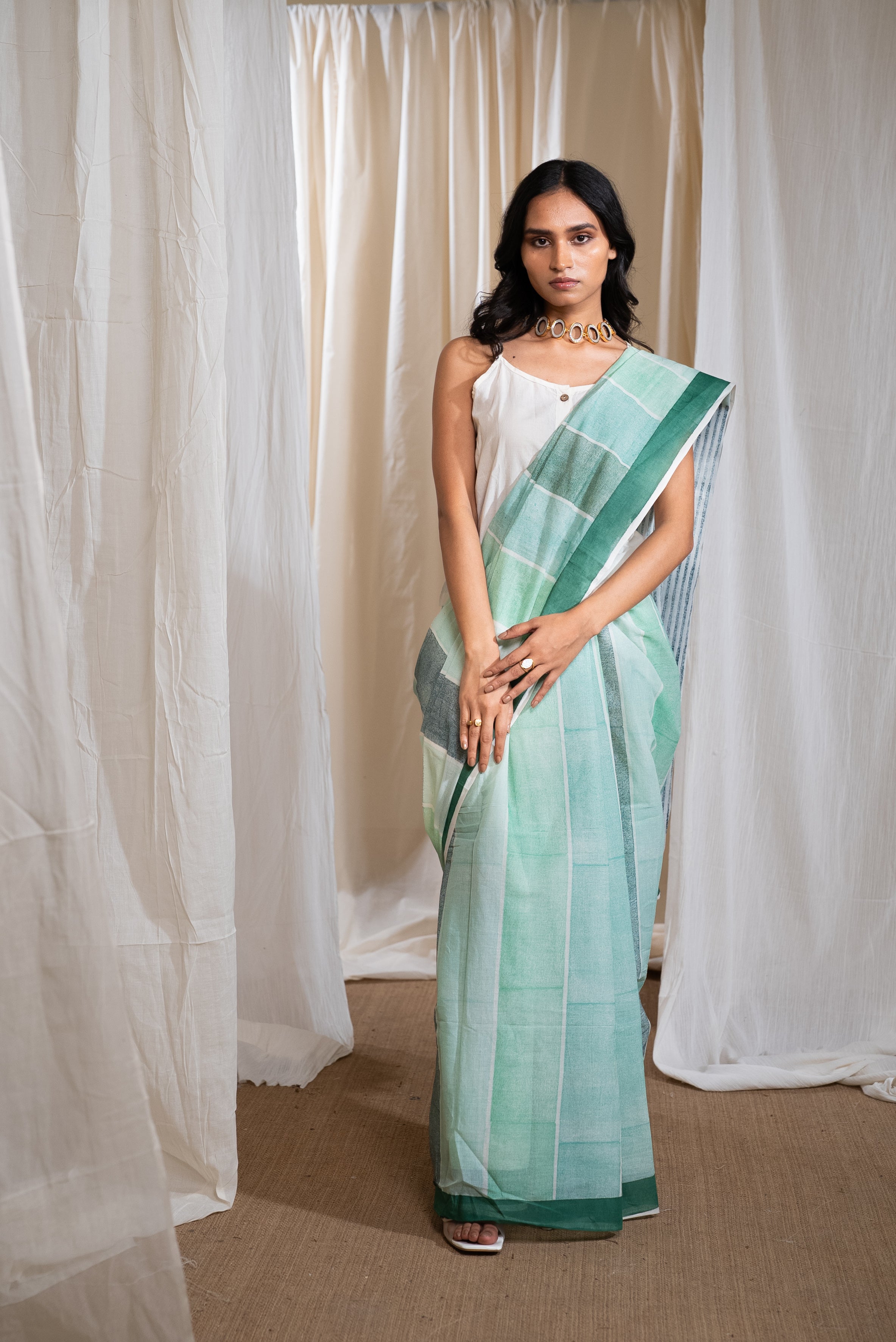 MARINA plateau saree with blouse (Set of 2)