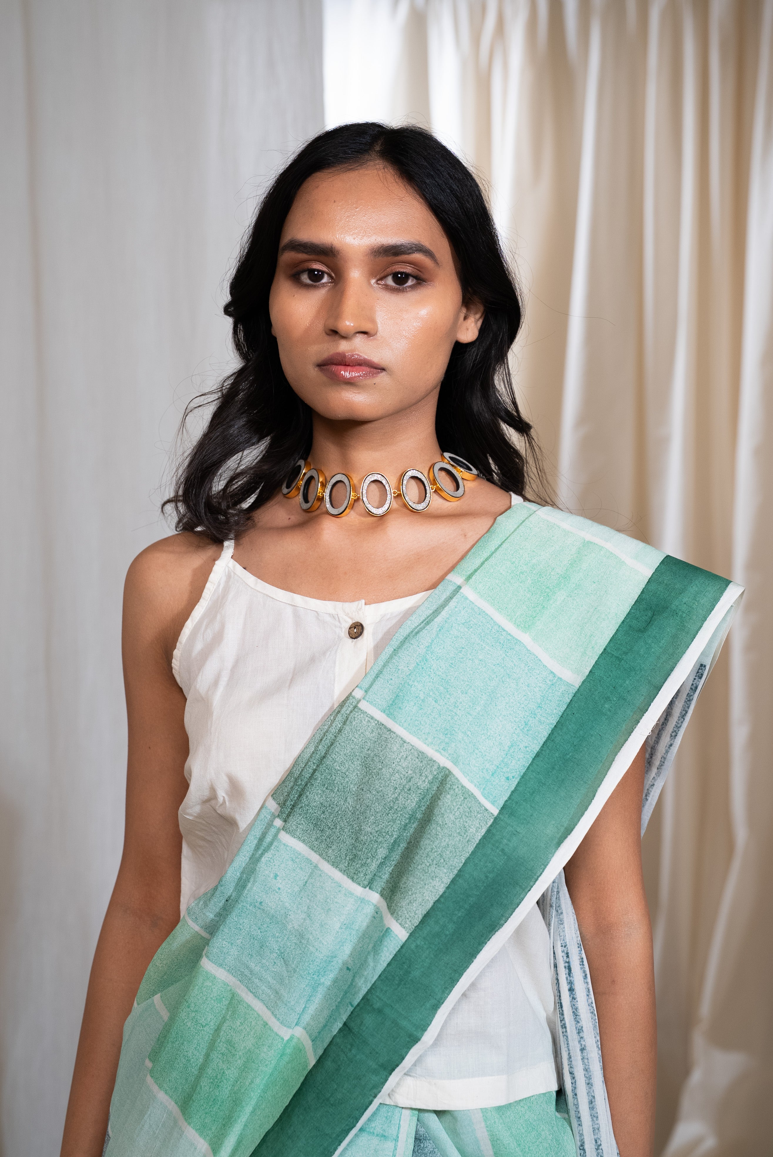 MARINA plateau saree with blouse (Set of 2)
