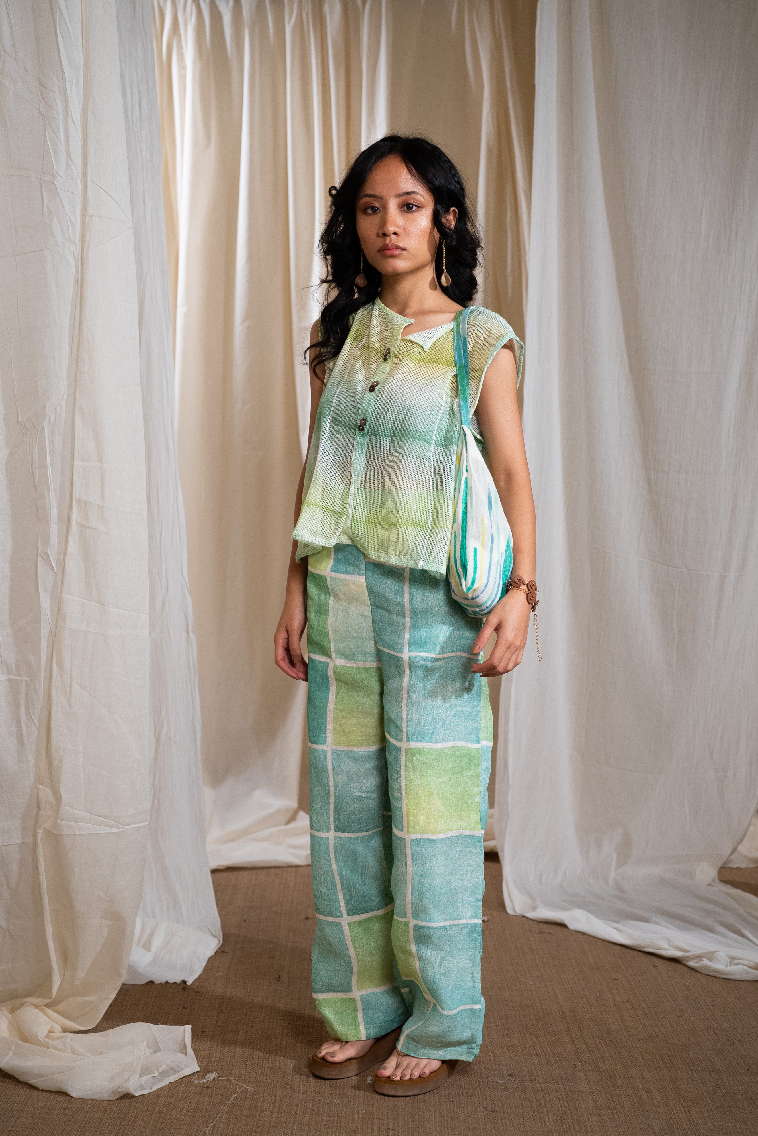 MARINA parrot mesh top