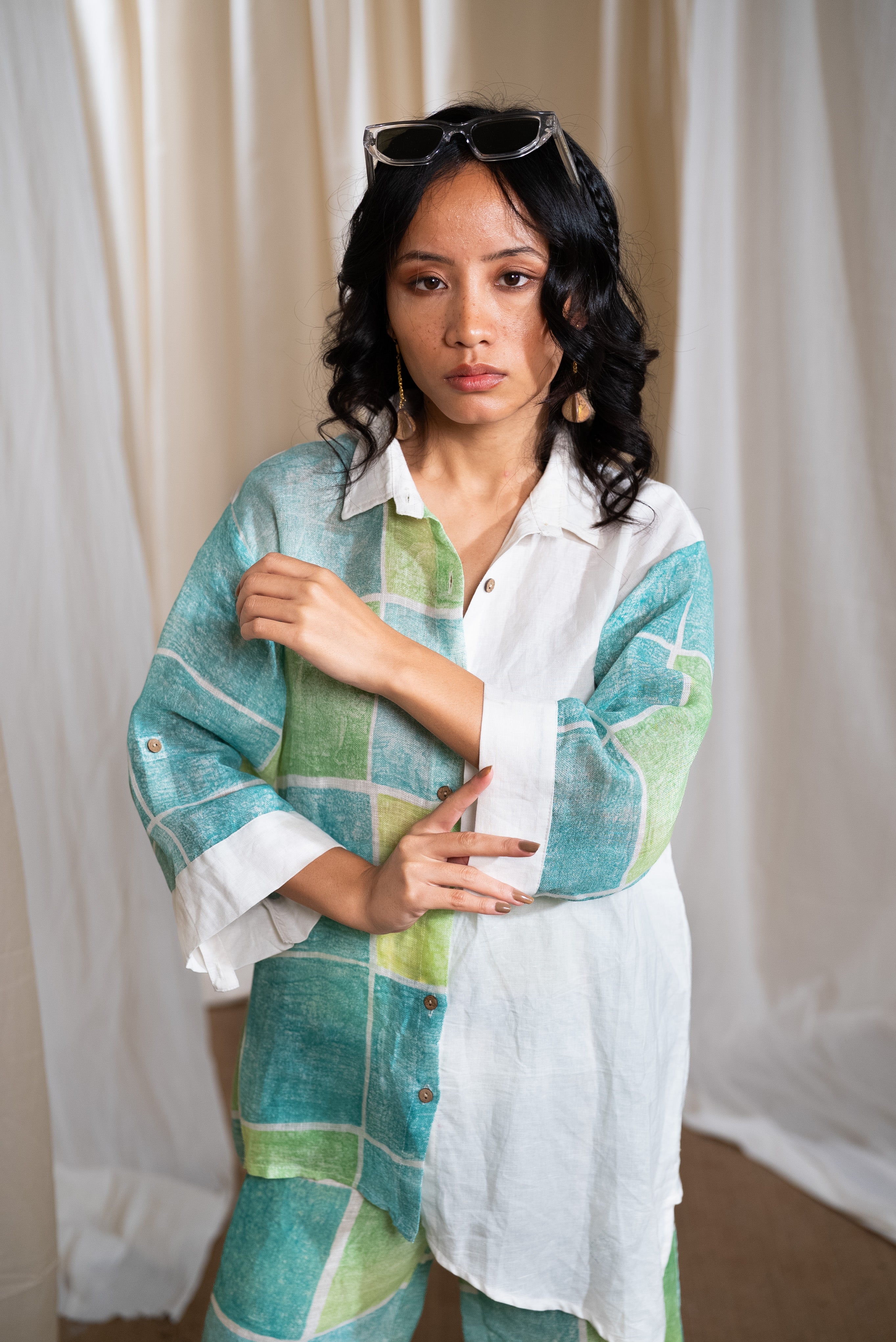 MARINA mirage Linen Shirt coordinate (Set of 2)