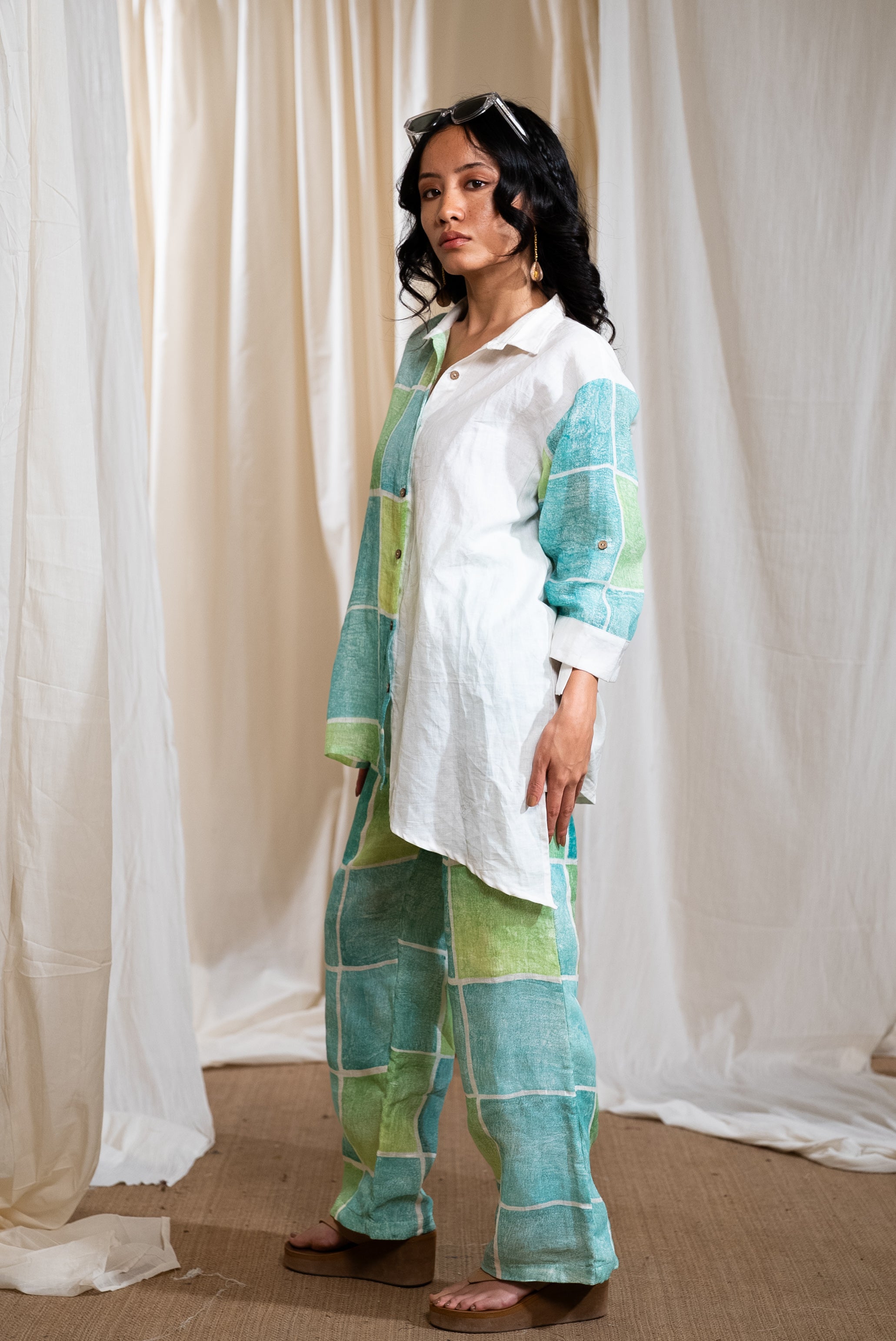 MARINA mirage Linen Shirt coordinate (Set of 2)