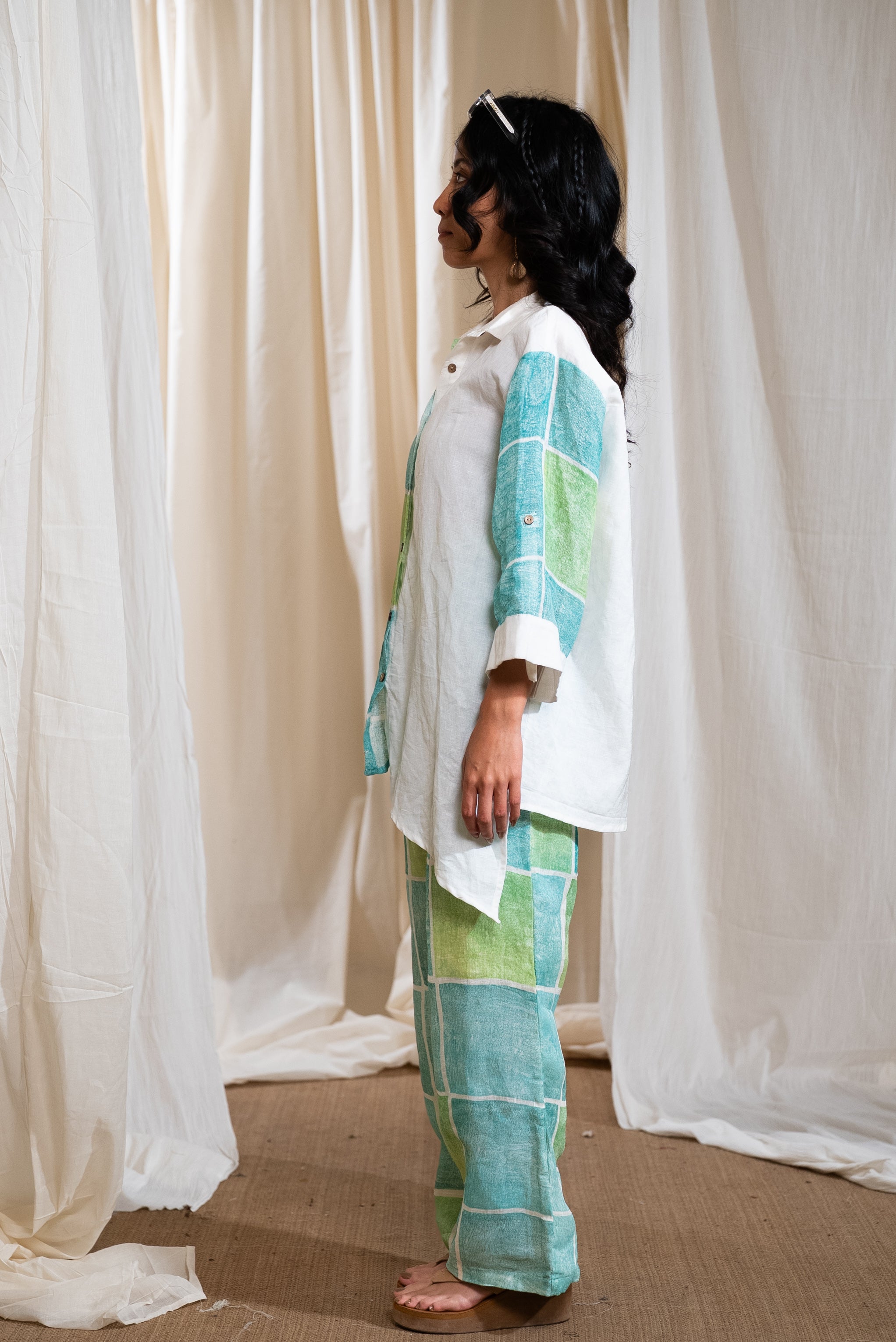 MARINA mirage Linen Shirt coordinate (Set of 2)