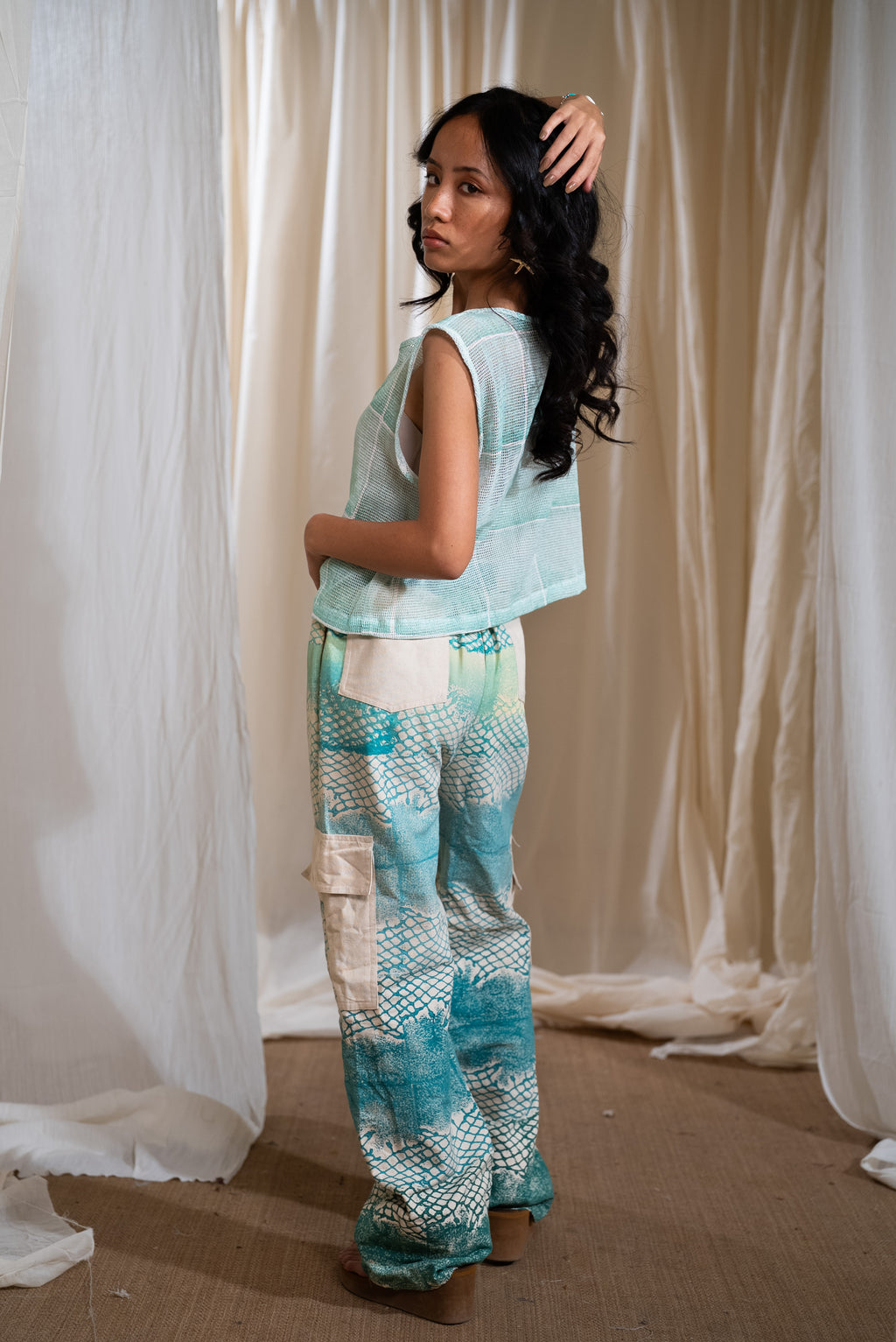 MARINA aqua mesh top