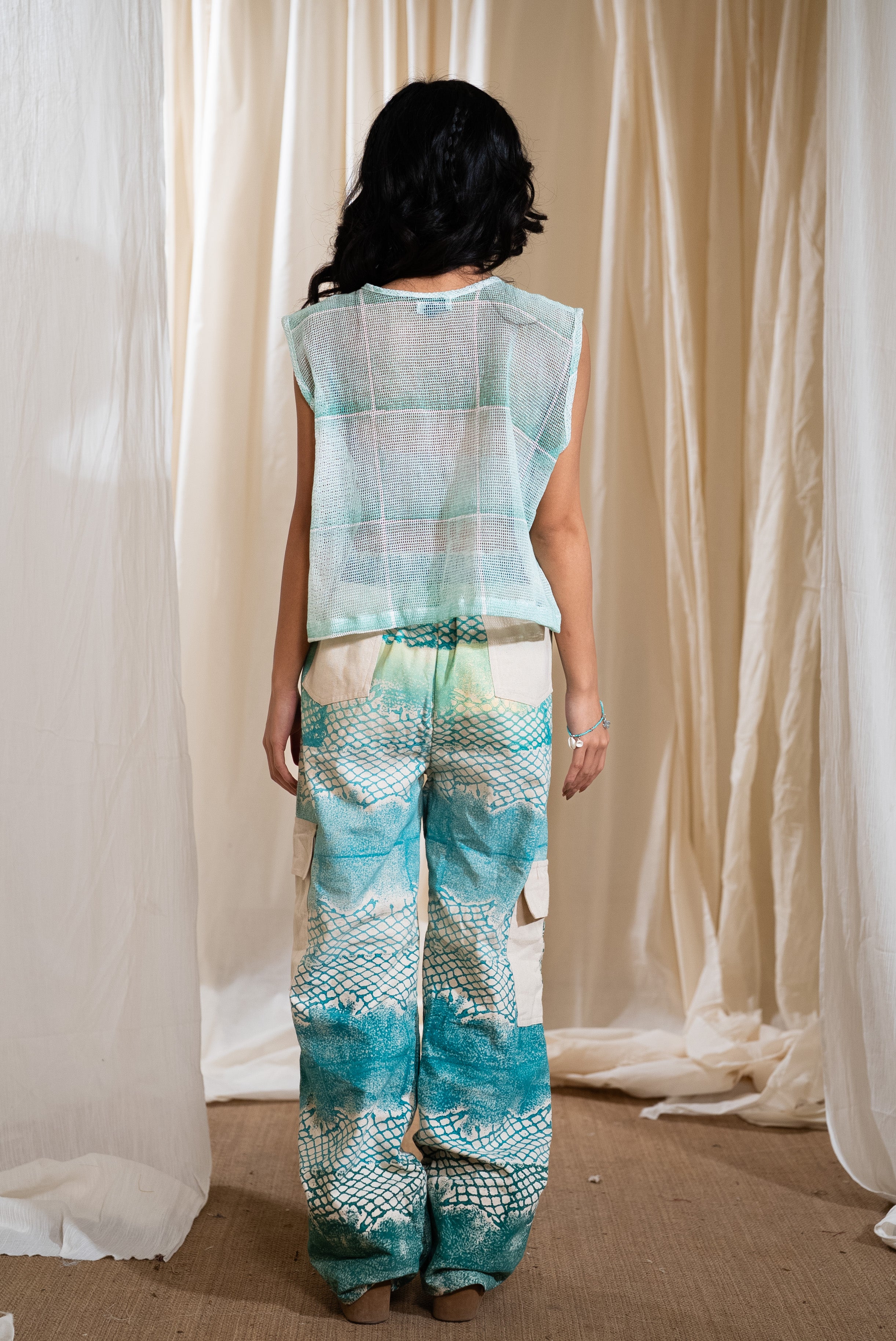 MARINA aqua mesh top