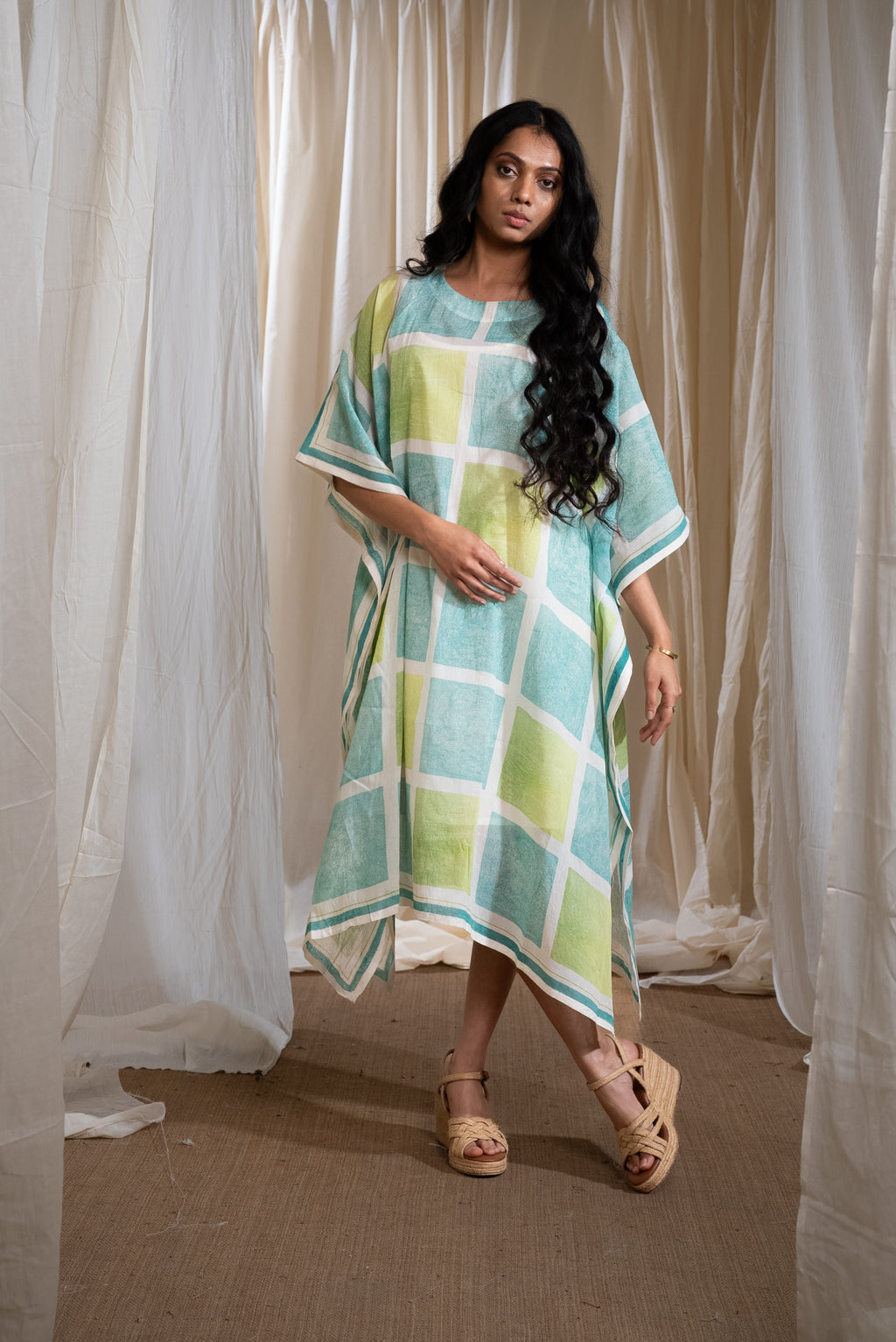 MARINA block block kaftan with Slip (Set of 2)