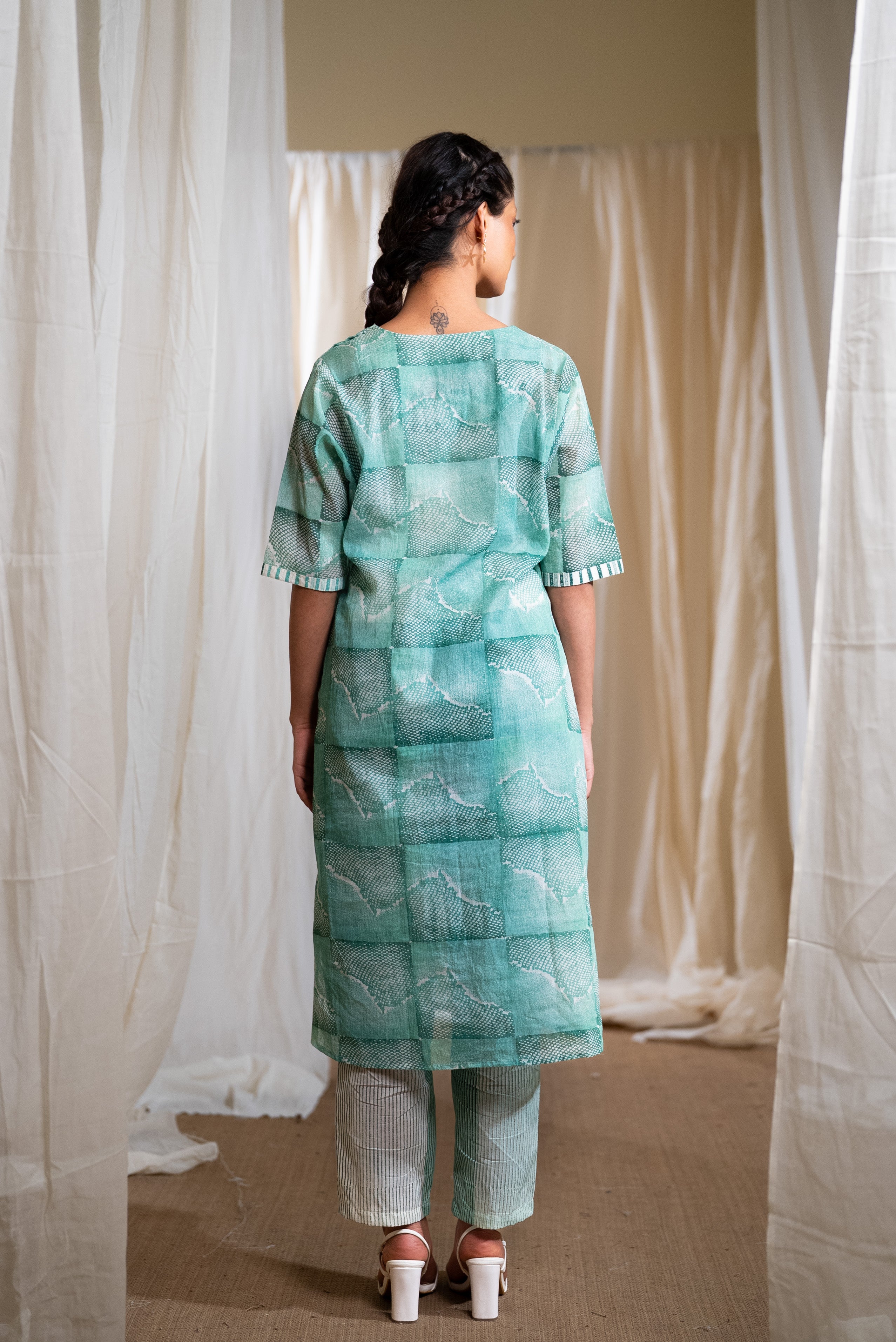 MARINA Honeycomb Kurta Set (Set of 3)