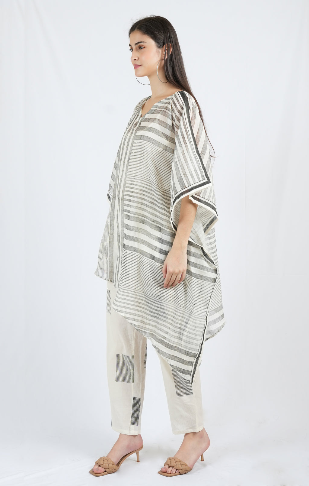 Rhythm High Low Kaftan with Criss Cross Pants (Set of 2)