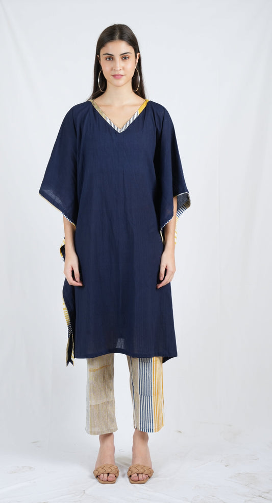 Plain Blue Twister Kaftan