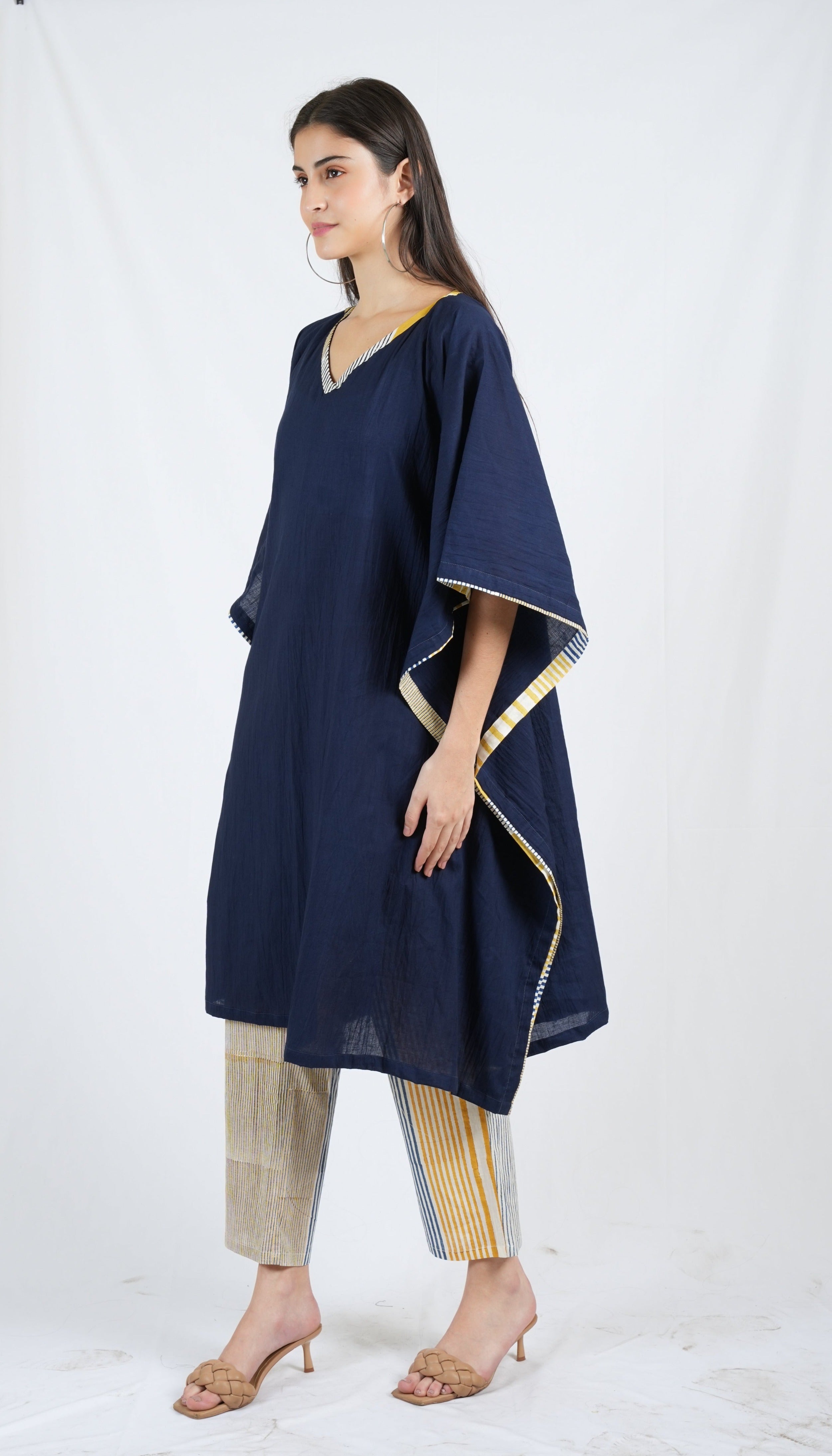 Plain Blue Twister Kaftan