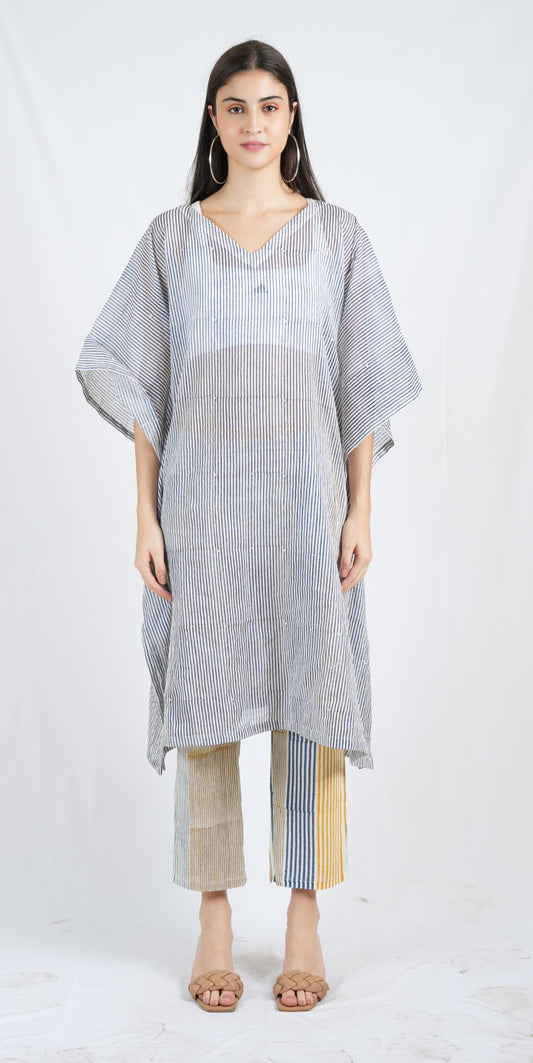 Blue Twister Pin Stripe Kaftan