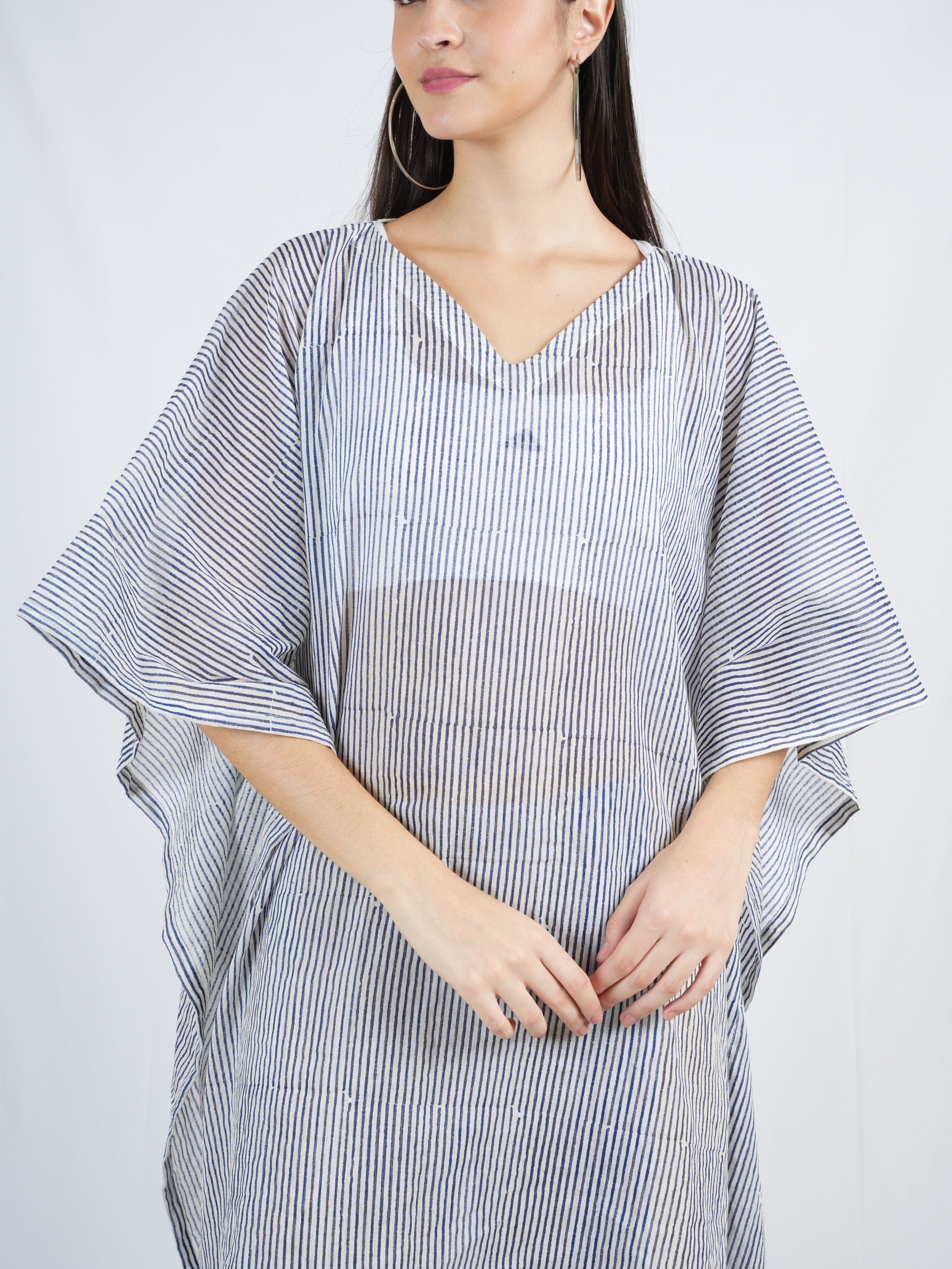 Blue Twister Pin Stripe Kaftan