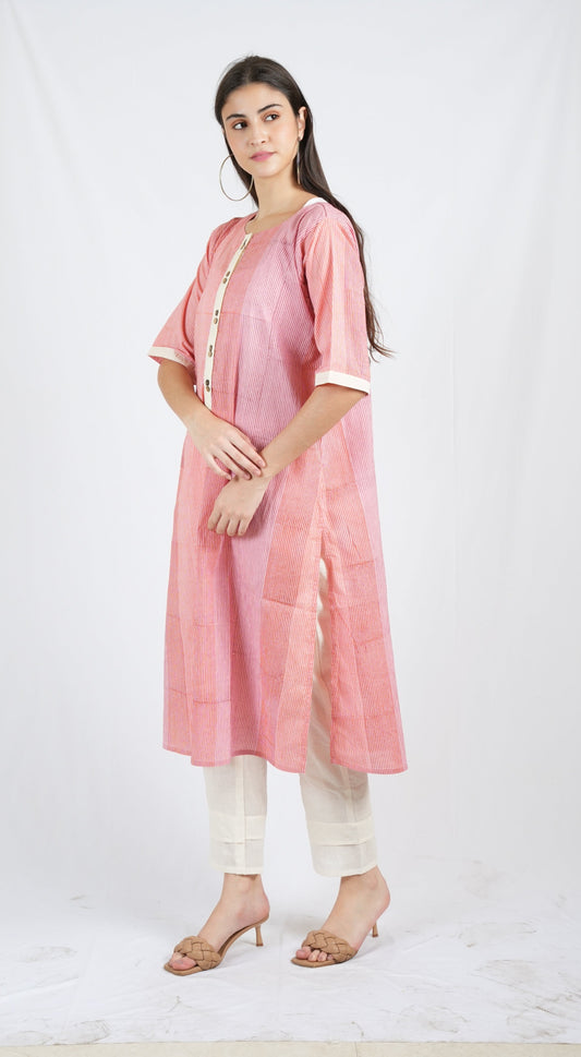 Clove Pin Stripe Kurta