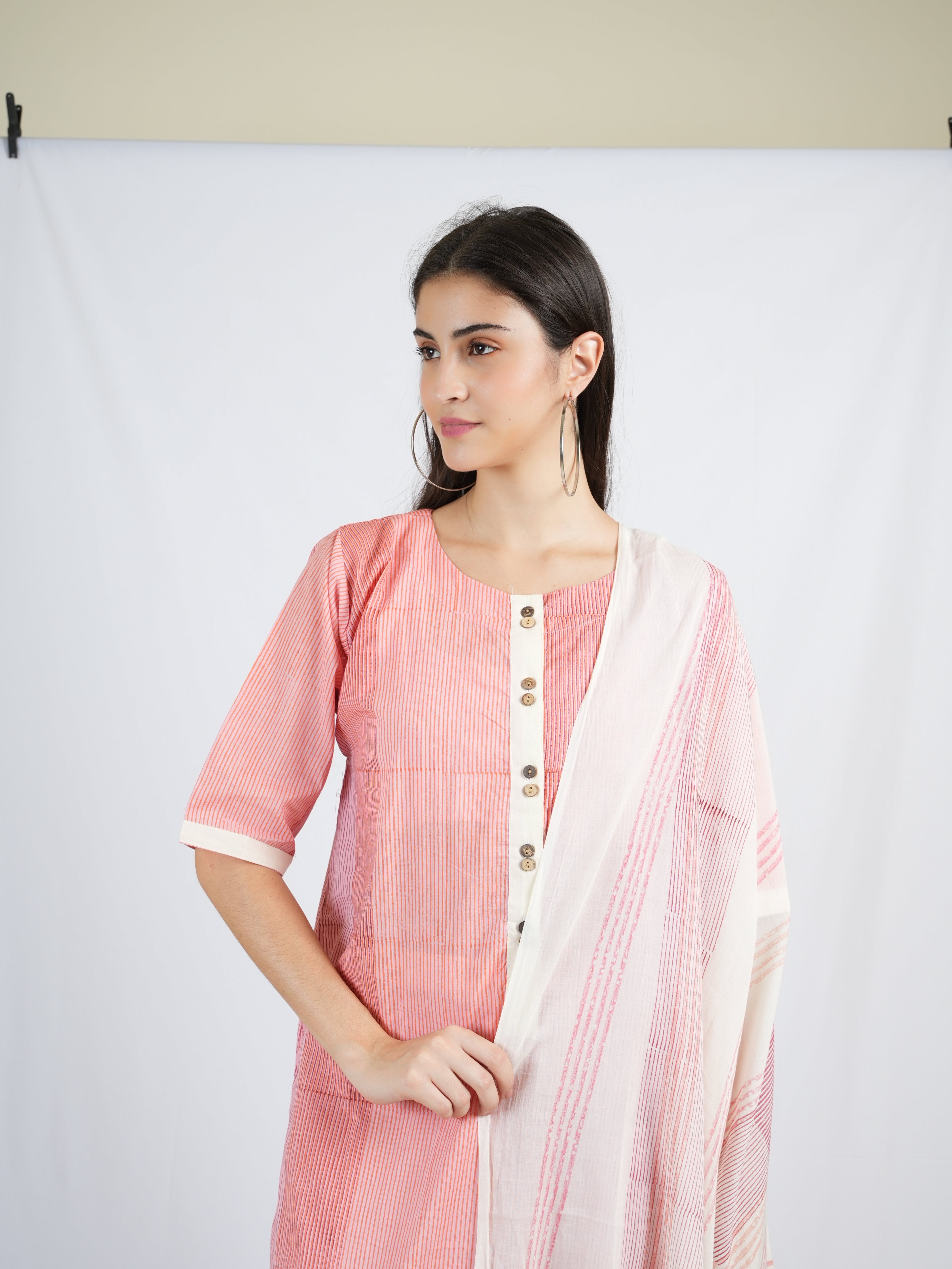 Clove Pin Stripe Kurta (Set of 3)
