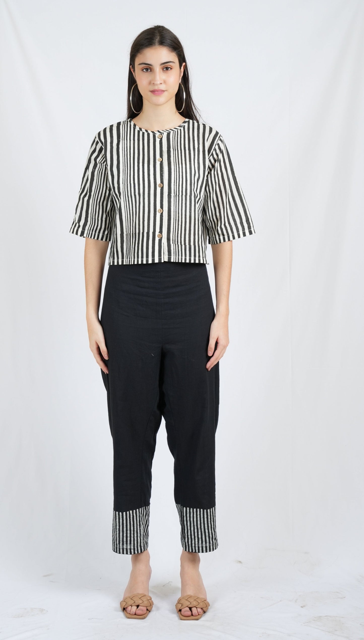 Doppler Black and White Top with Pants