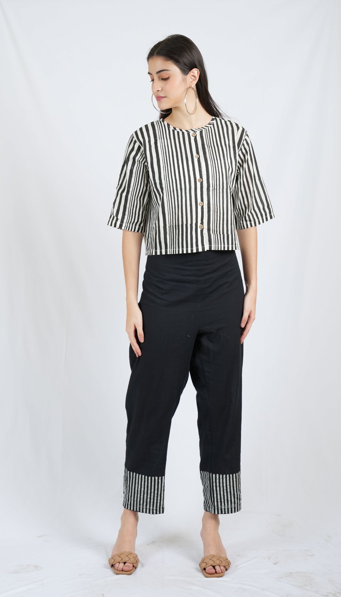 Doppler Black and White Top with Pants