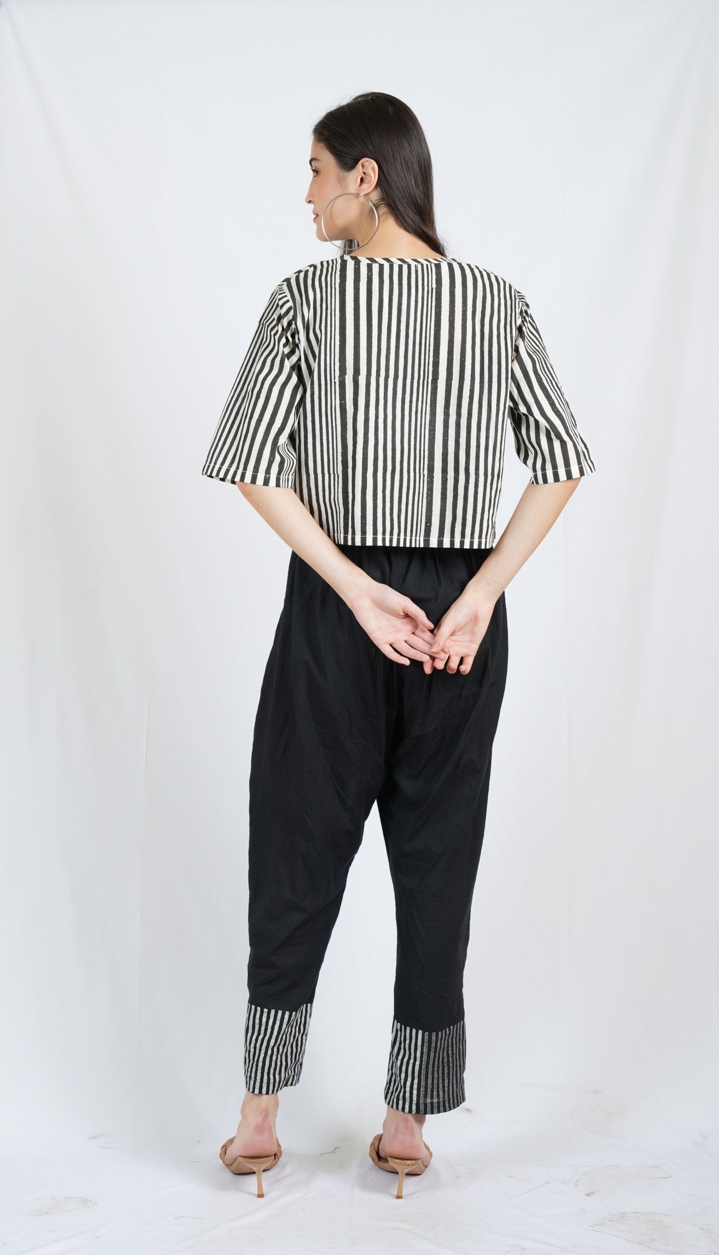 Doppler Black and White Top with Pants