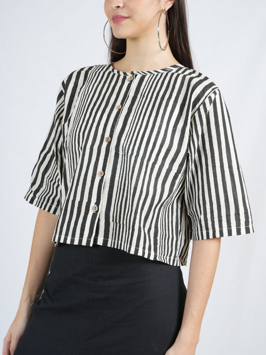 Doppler Black and White Top