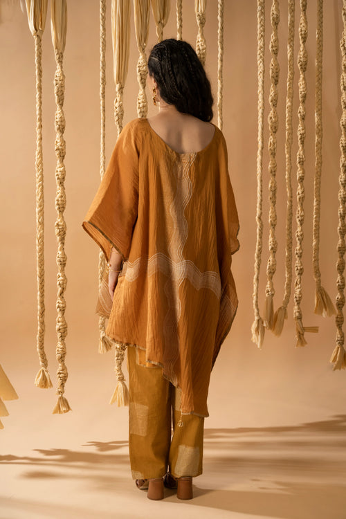 Aurum Mustard Kaftan with Pants (Set of 2) - BANANA labs
