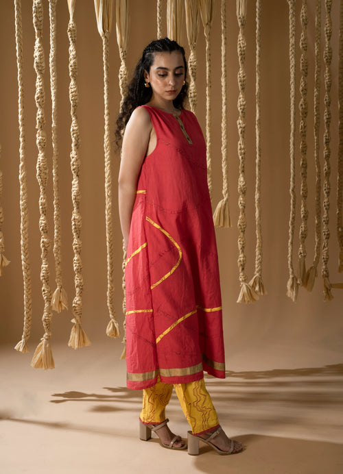 Aurum Trail Pink Kurta - BANANA labs