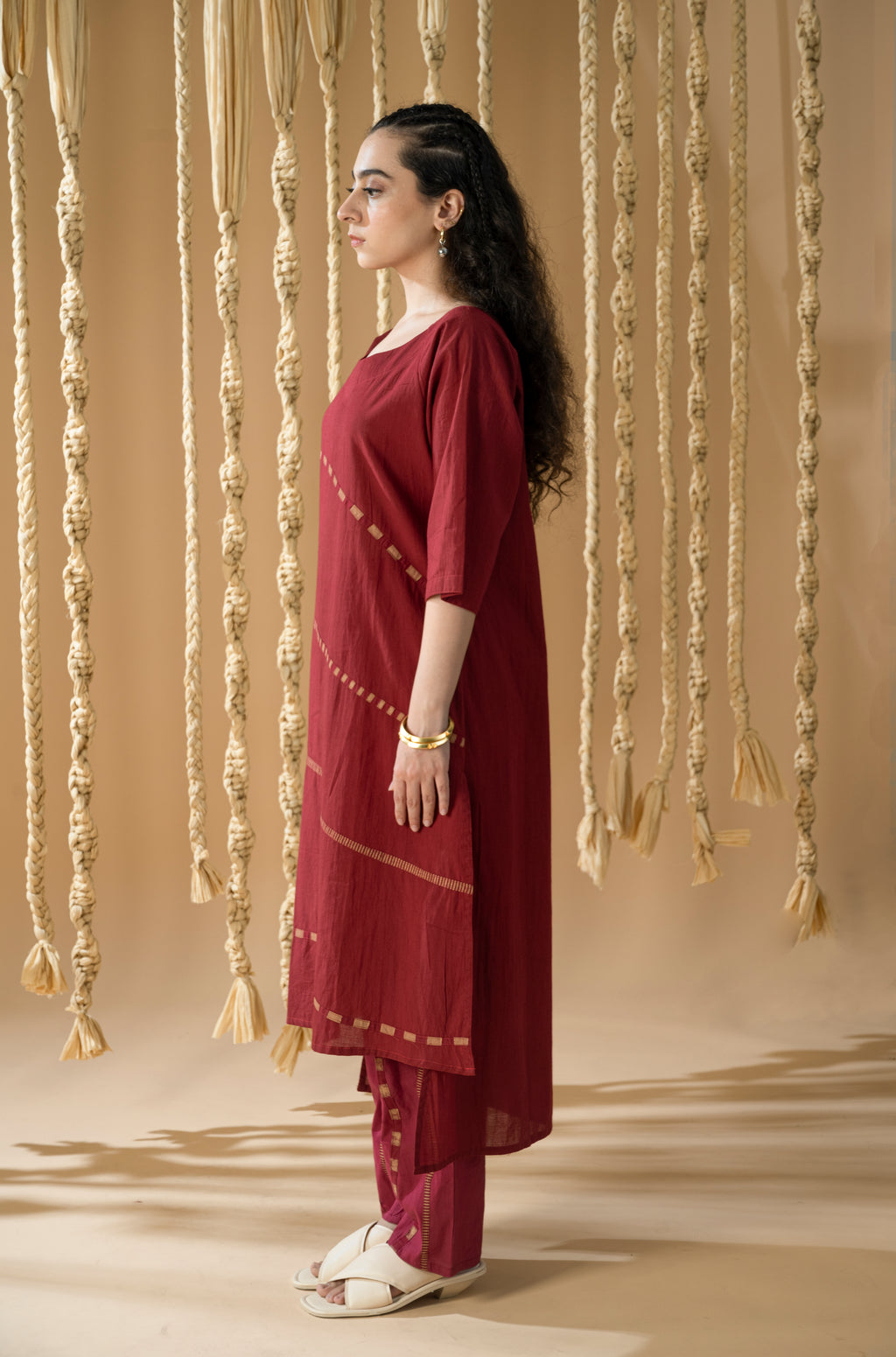 Aurum Trail Maroon Kurta with Pants (Set of 2)
