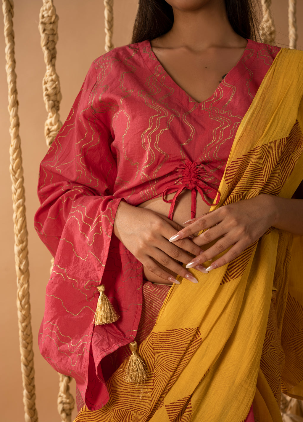 Aurum Ombre Diamond Saree Set (Set of 2)