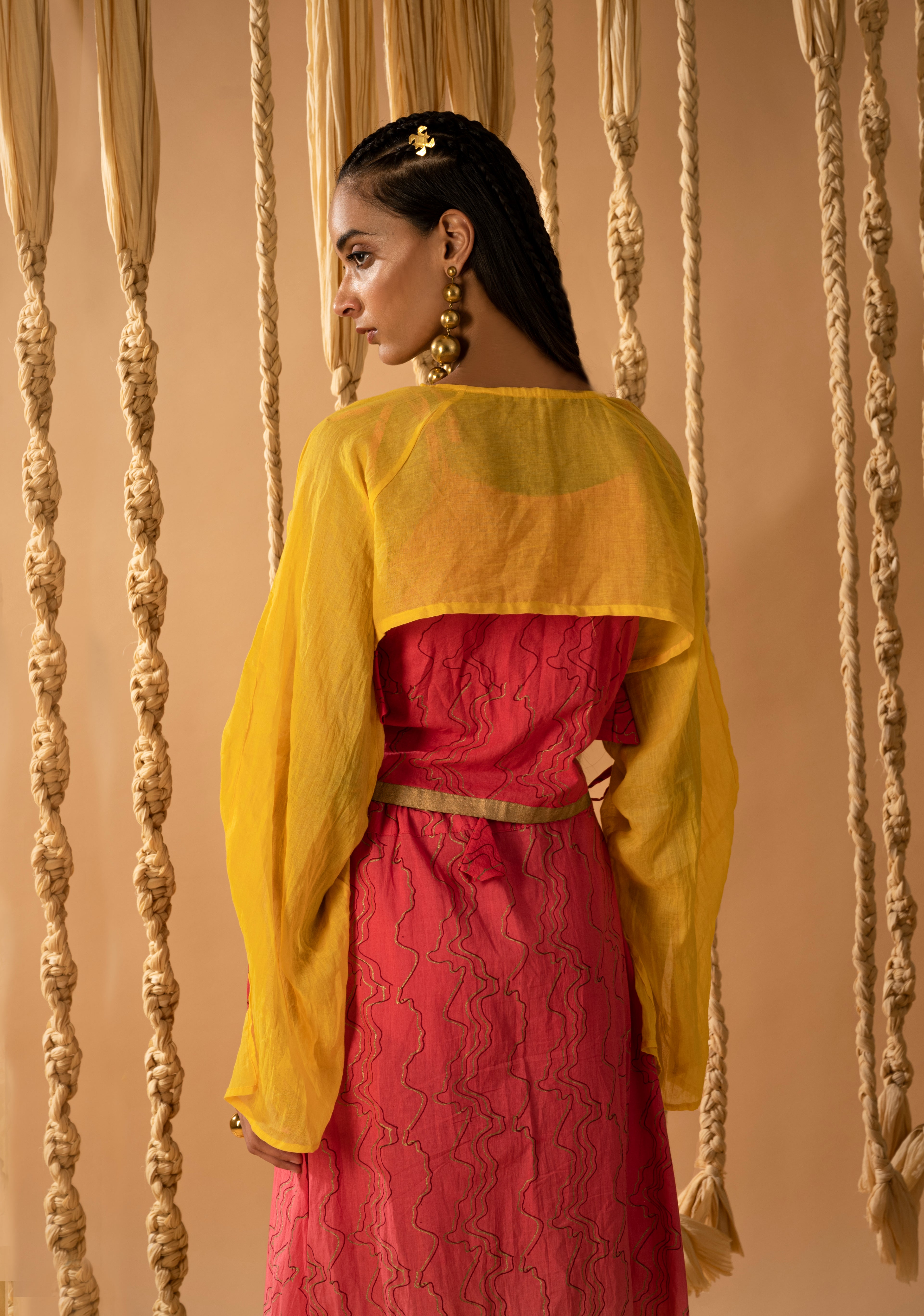 Aurum Ombre Waves Lehnga with overcoat (Set of 3)