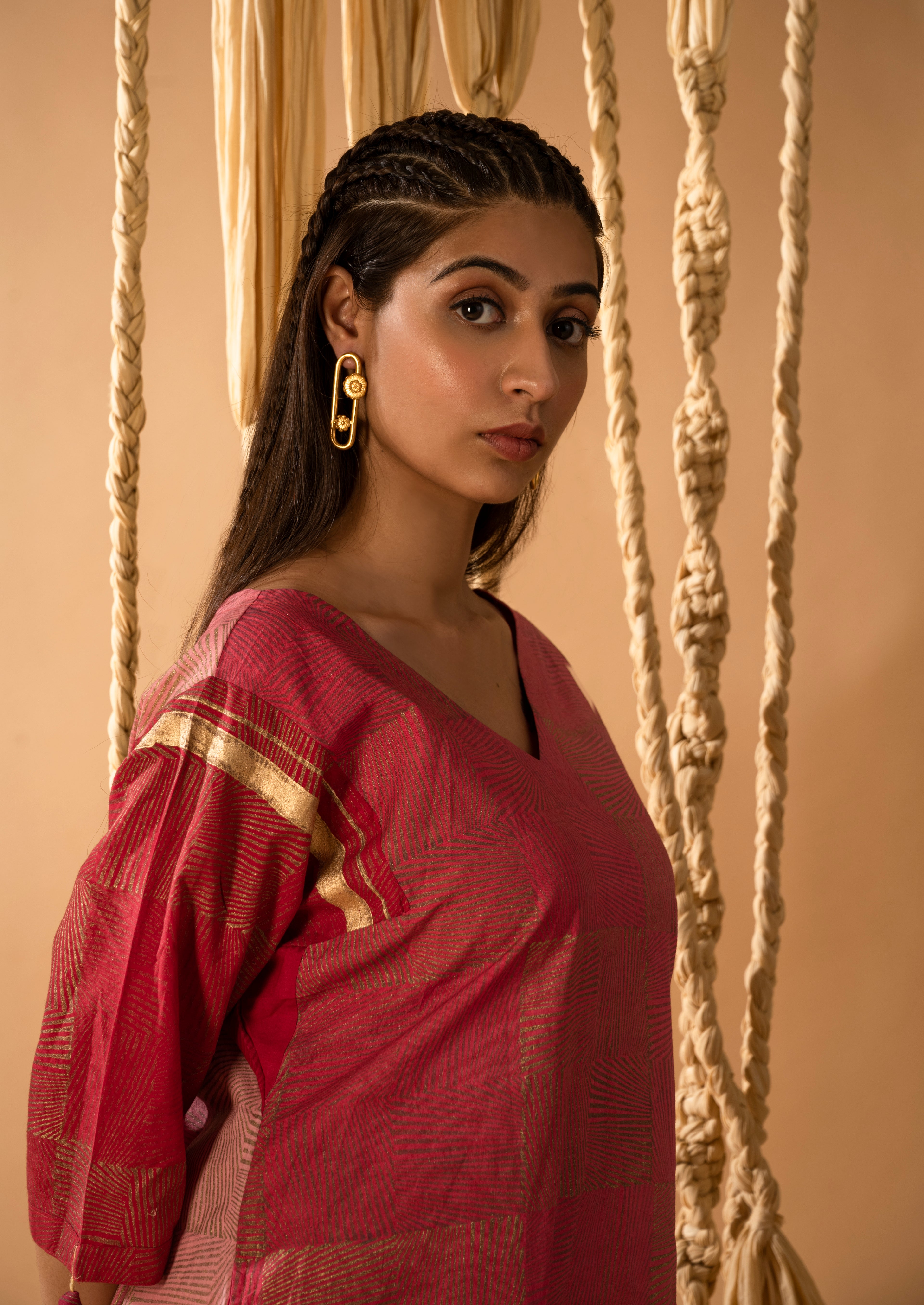 Aurum Zip-Zap Pink Kurta