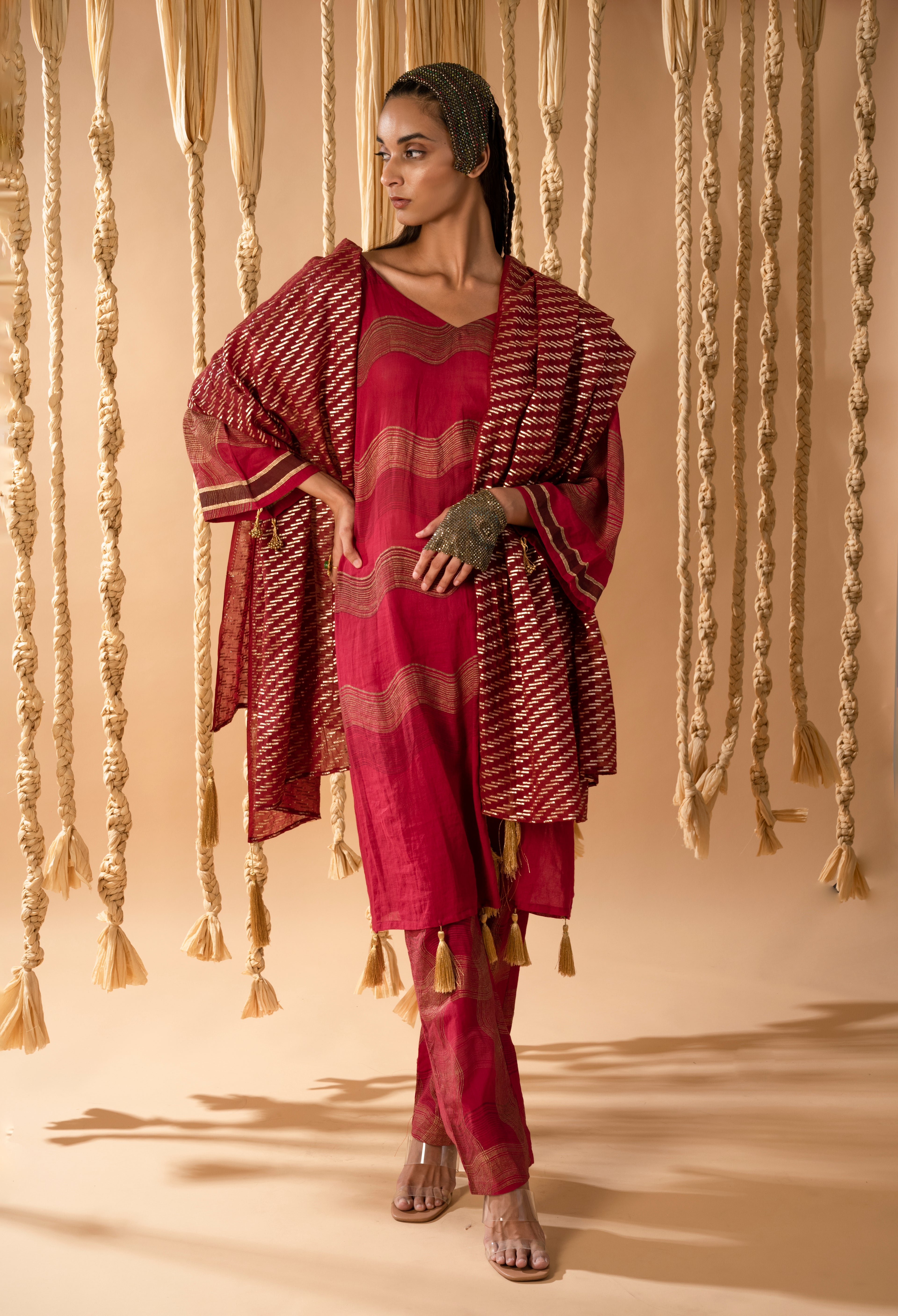 Aurum Kurta and Pants with Dupatta (Set of 3)