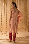 Aurum One Shoulder Peach Kaftan with Pants (Set of 2) - BANANA labs