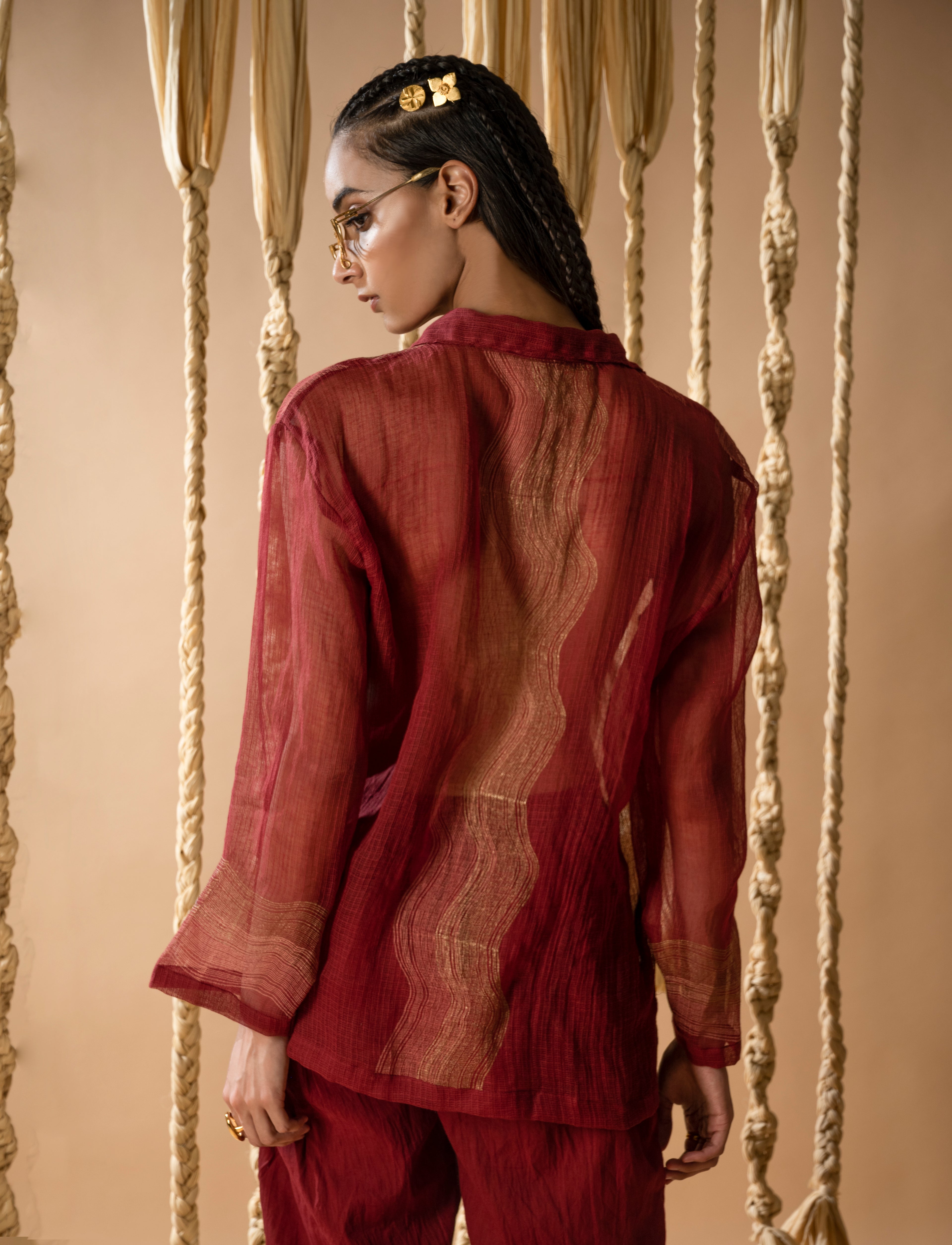 Aurum Arizona Wave Maroon Shirt