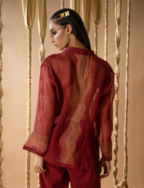 Aurum Arizona Wave Maroon Shirt - BANANA labs