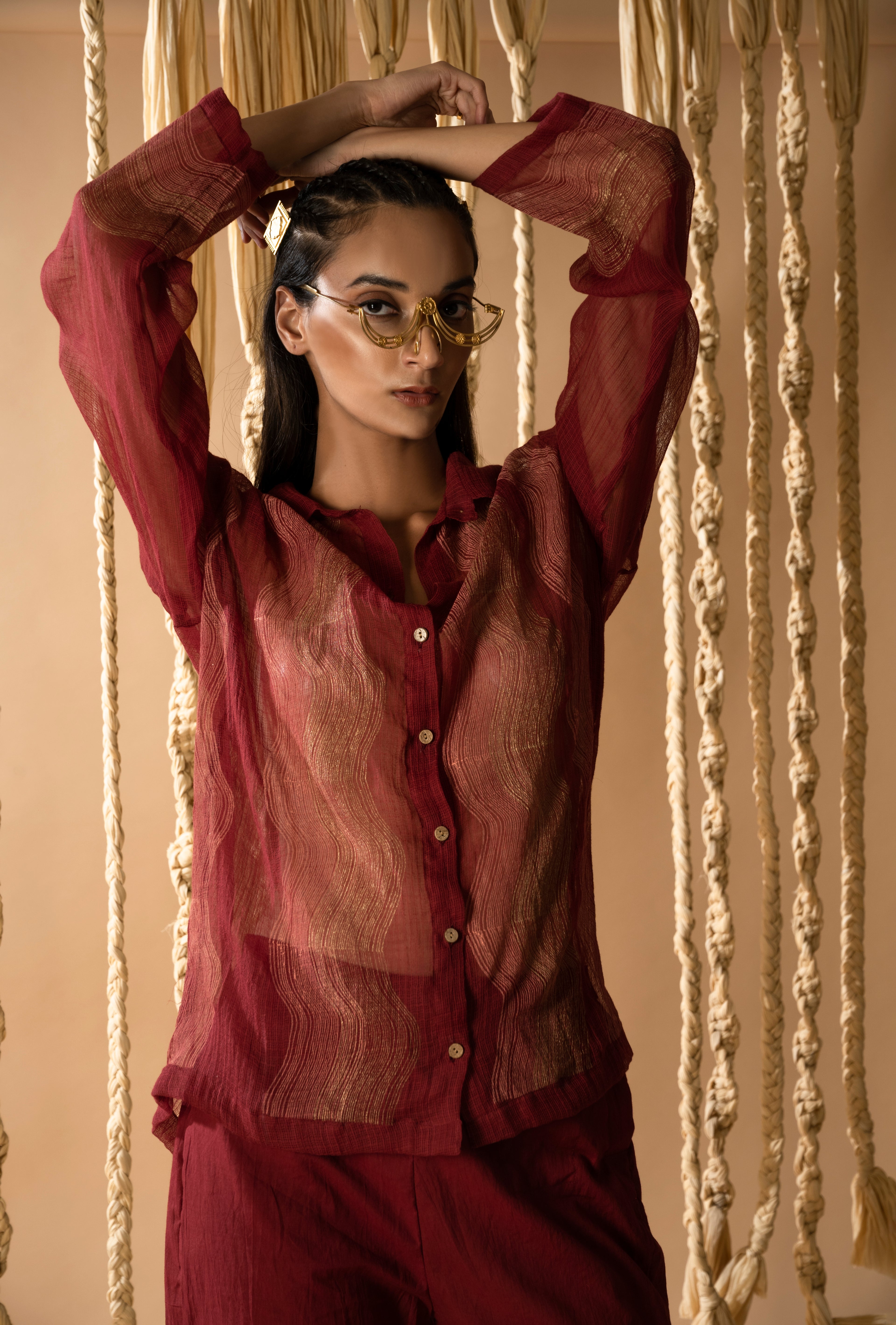 Aurum Arizona Wave Maroon Shirt