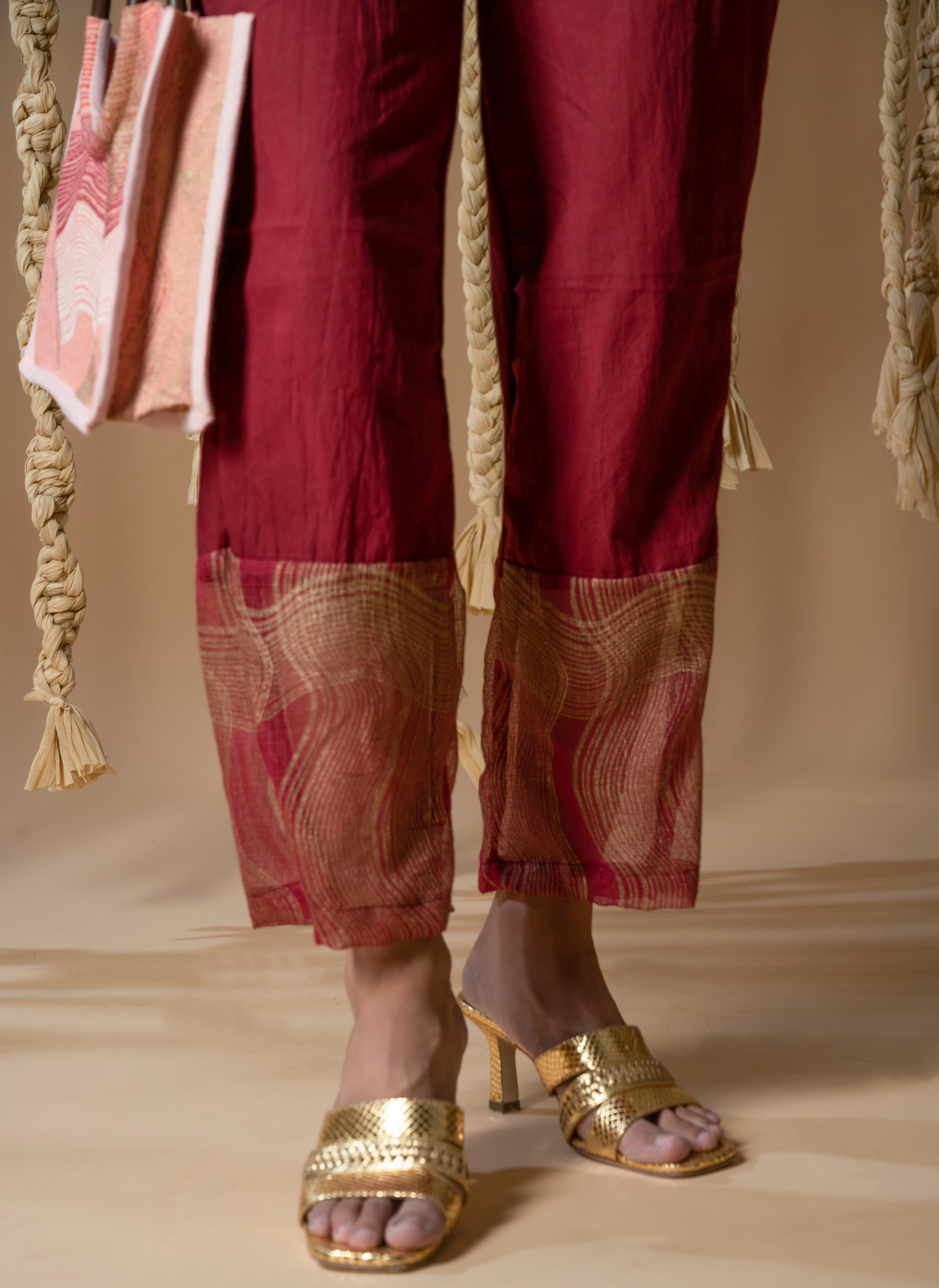 Aurum Waves Maroon Co-ord (Set of 2)