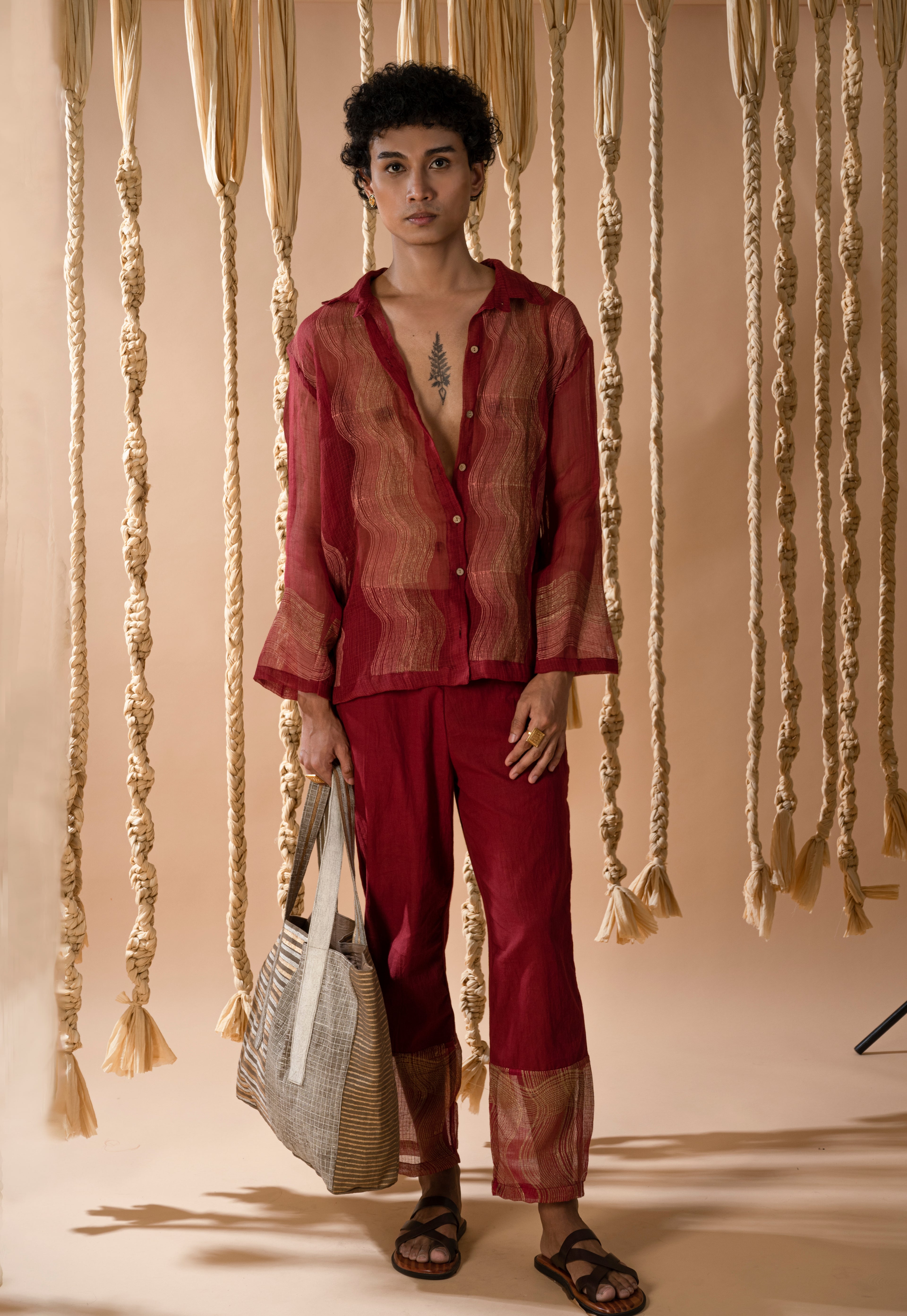 Aurum Man Maroon Co-ord (Set of 2)
