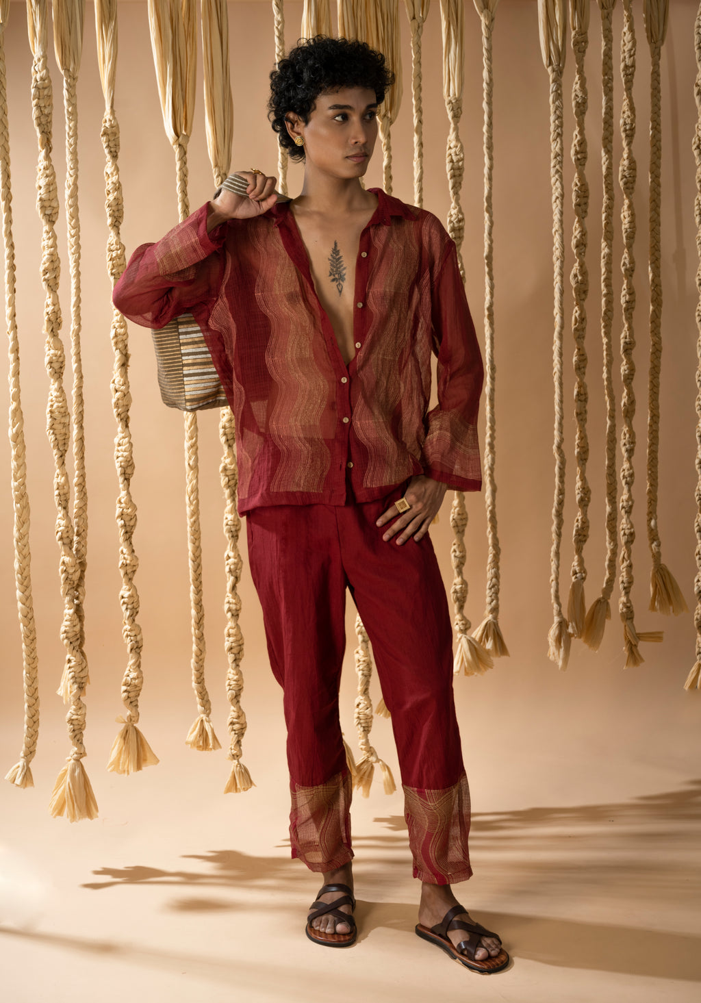 Aurum Man Maroon Shirt