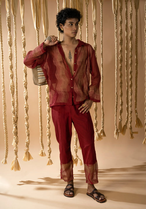 Aurum Man Maroon Co-ord (Set of 2) - BANANA labs