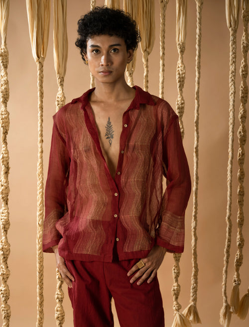 Aurum Man Maroon Shirt - BANANA labs