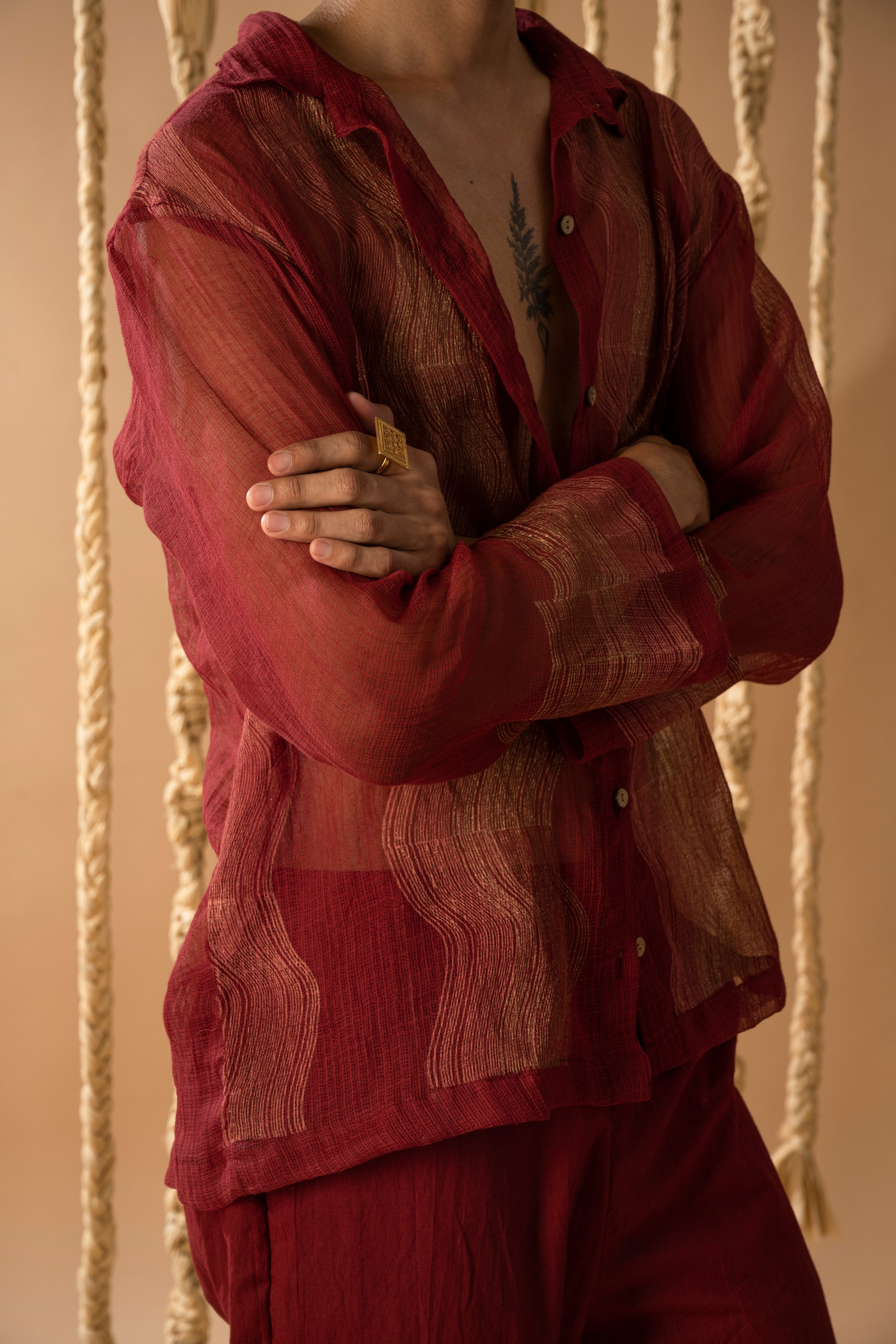 Aurum Man Maroon Co-ord (Set of 2)