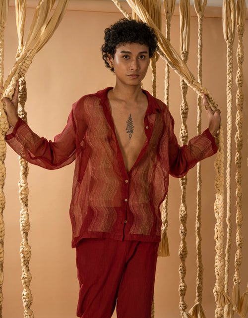 Aurum Man Maroon Co-ord (Set of 2) - BANANA labs