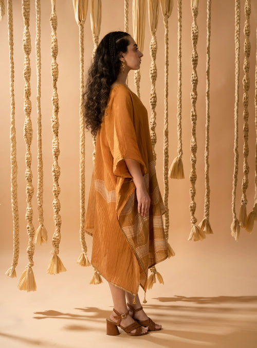 Aurum Way Asymmetrical Mustard Kaftan - BANANA labs