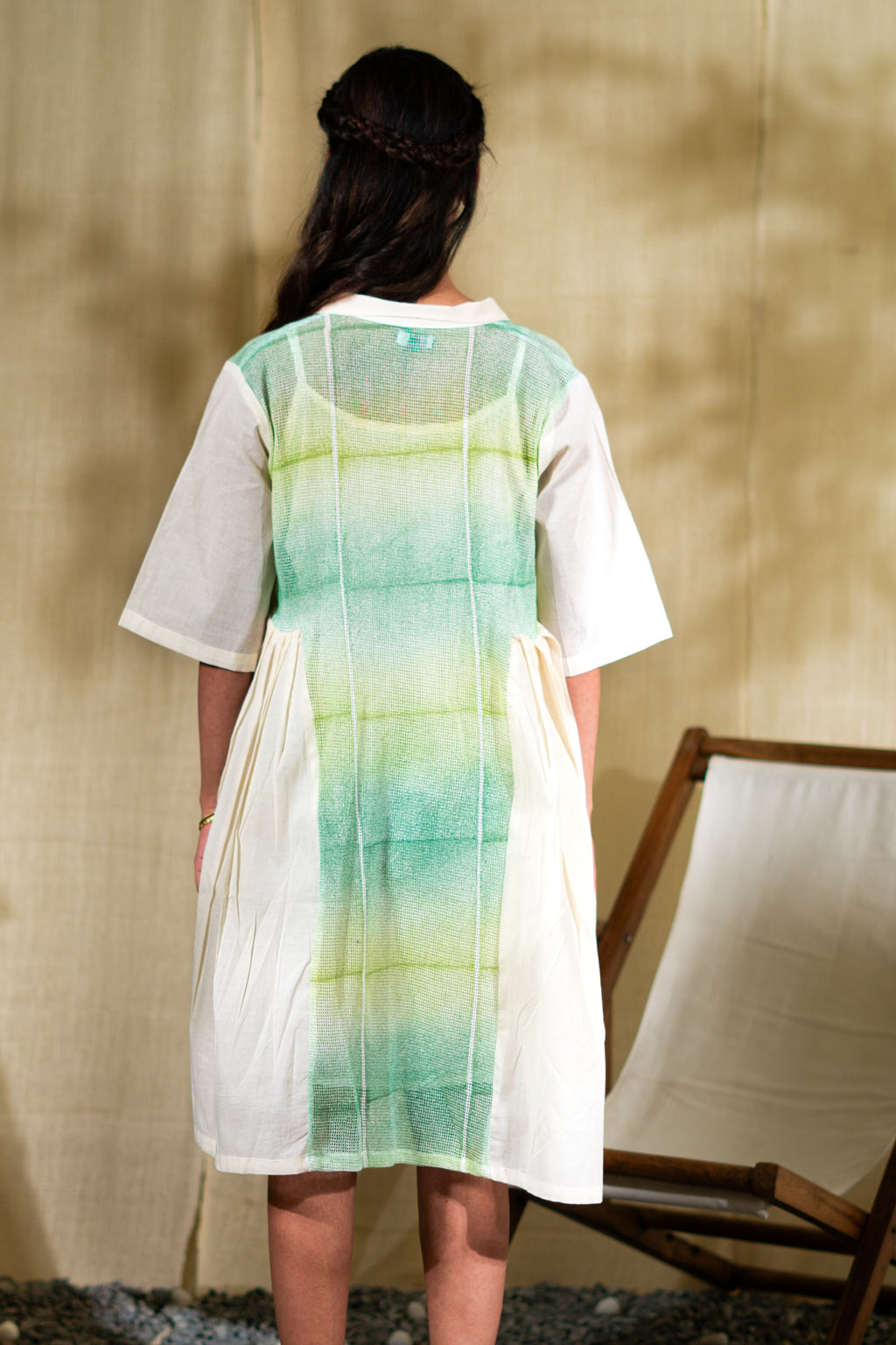MARINA limola collar dress with slip