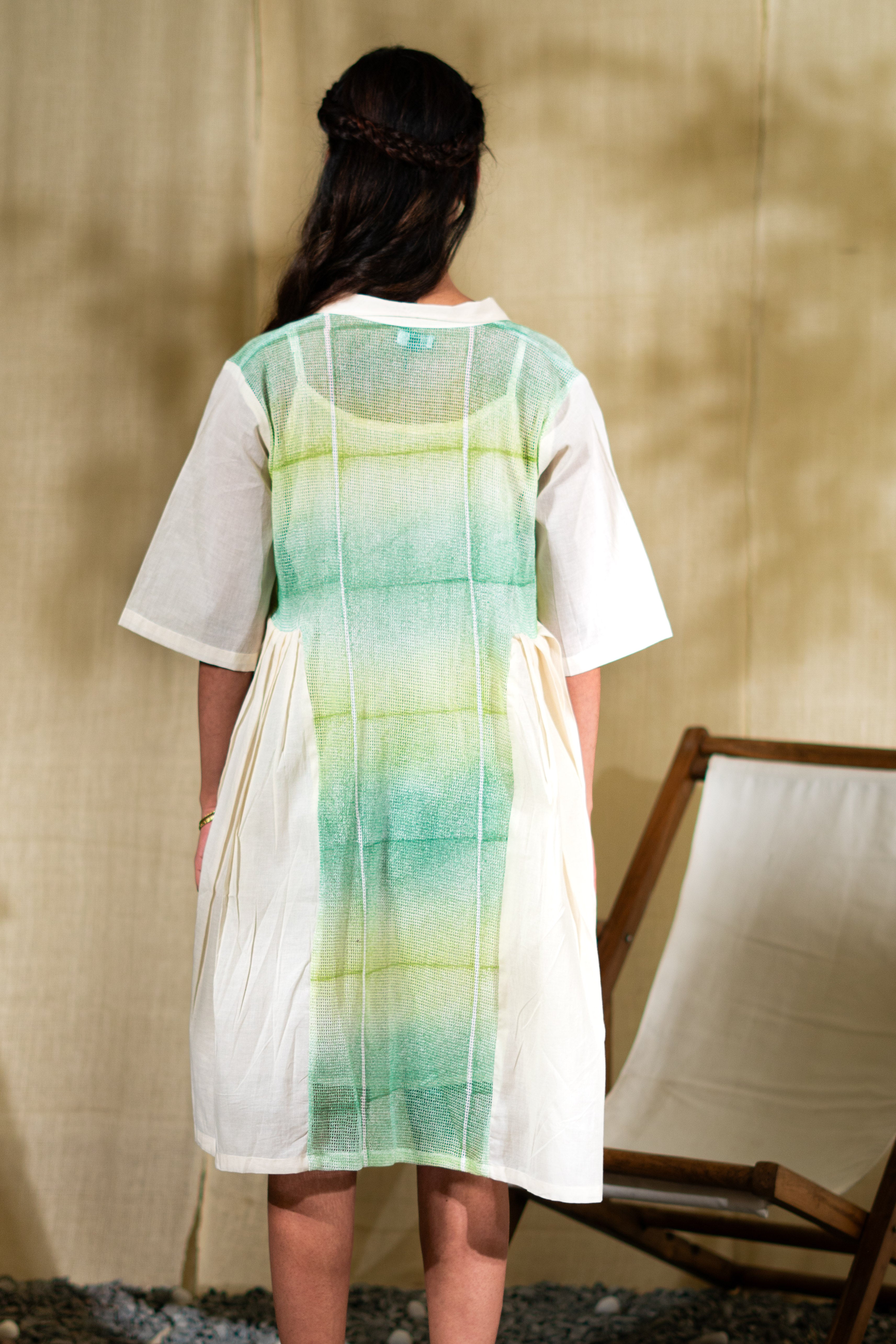 MARINA limola collar dress with slip