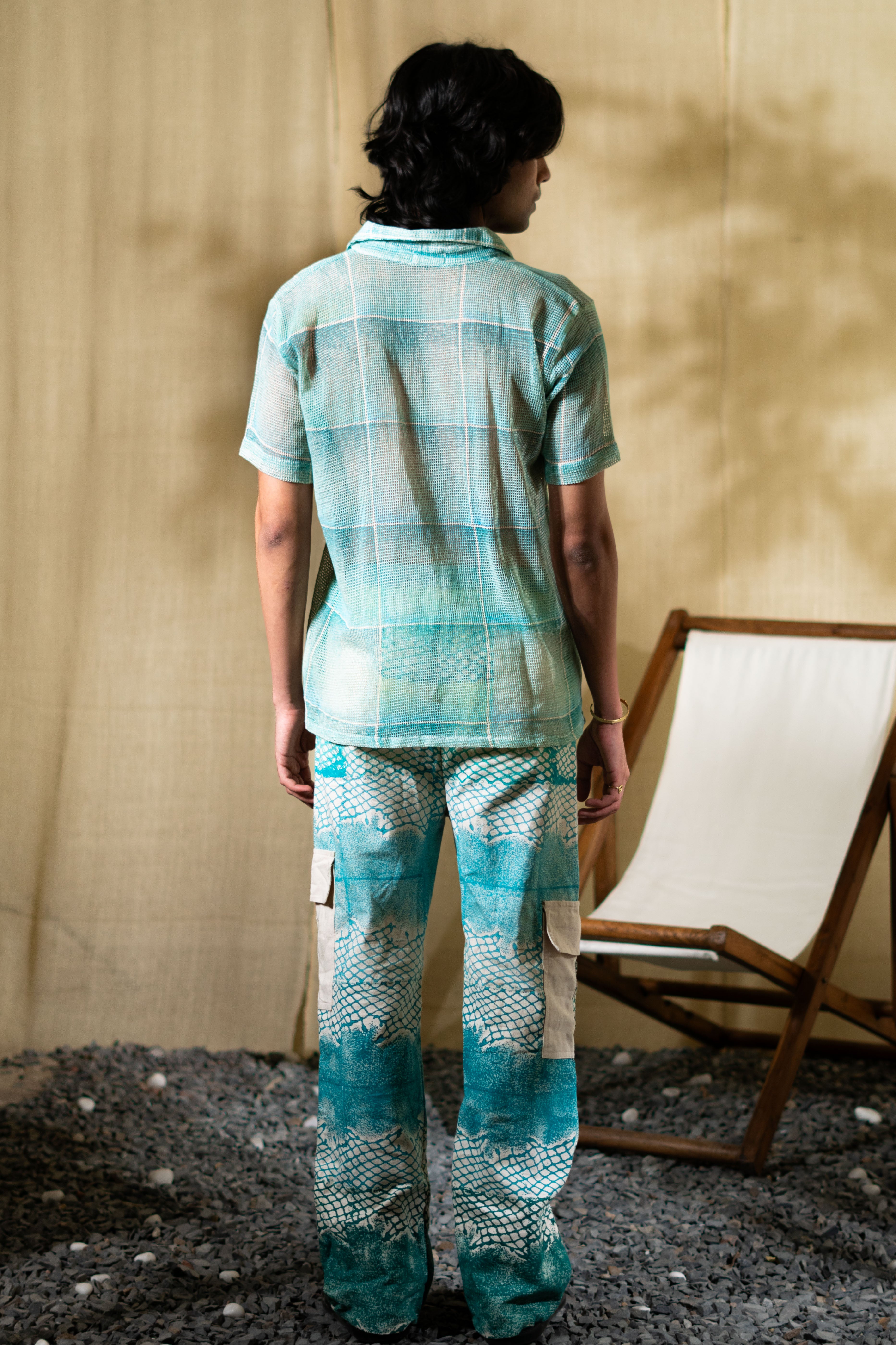 MARINA Man Mesh aqua shirt