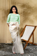 MARINA blur mul saree with deccan blouse - BANANA labs
