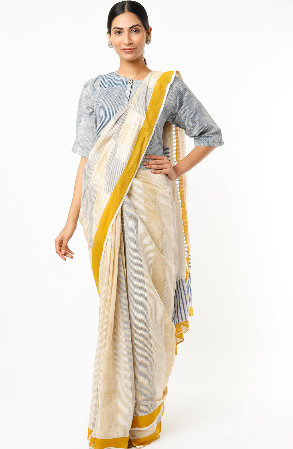 Micro Mustard Saree